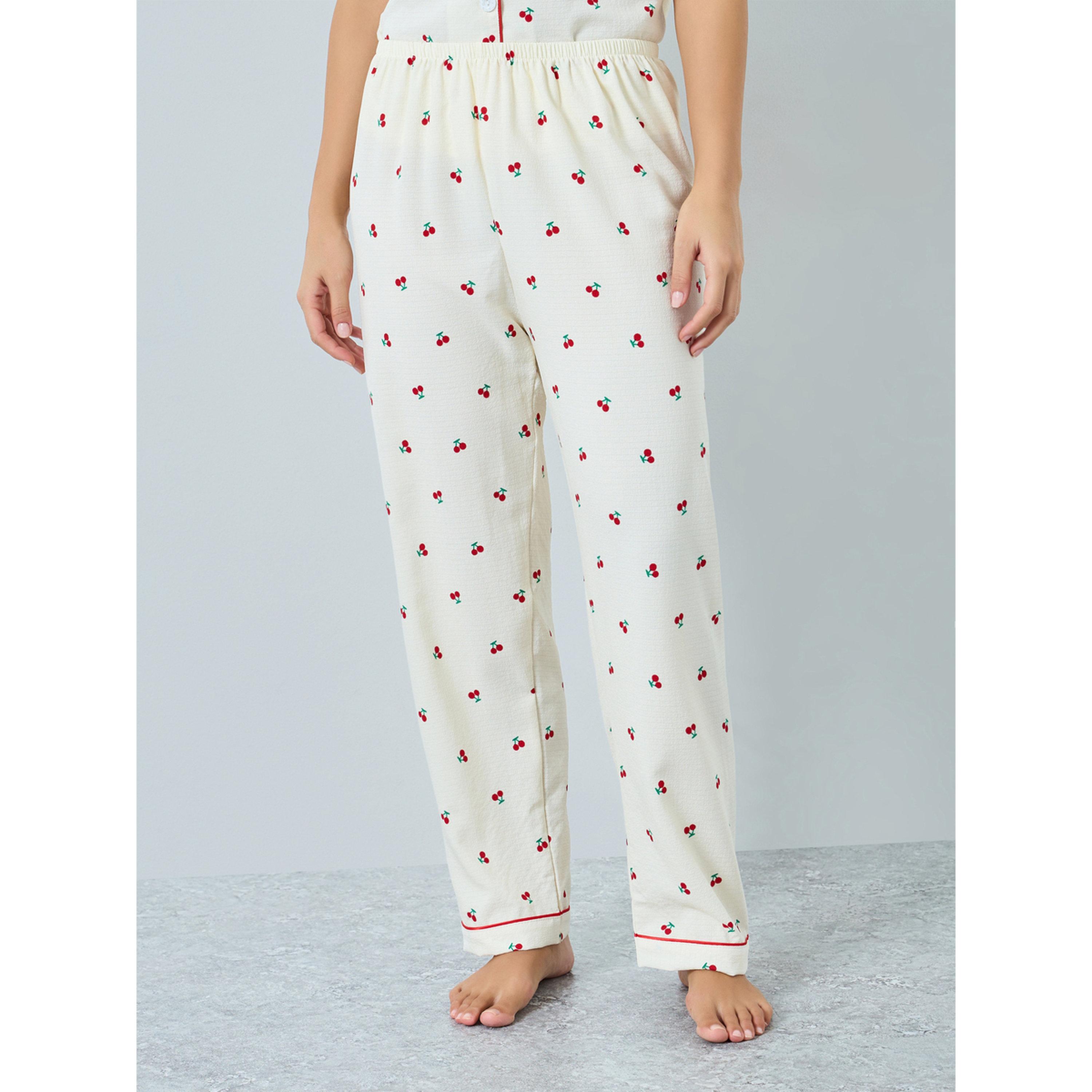 طقم بيجاما من بنطال وبلوزة بطبعة كرز-women-clothing-nightwear-pyjamas-longsets-image-5