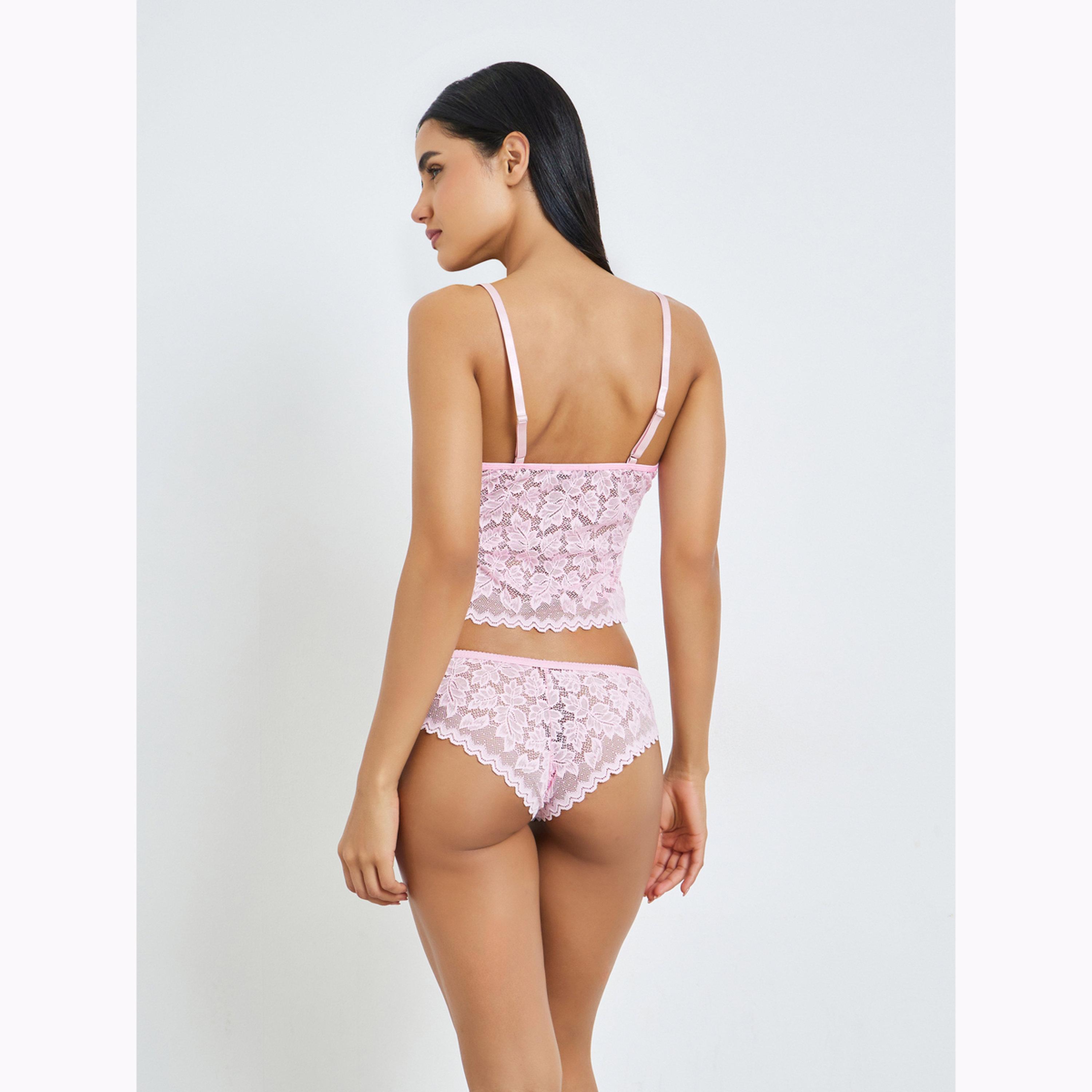 Styli Floral Lace Cami Top and Thong Brief Set-women-clothing-lingerie-lingeriesets-image-3