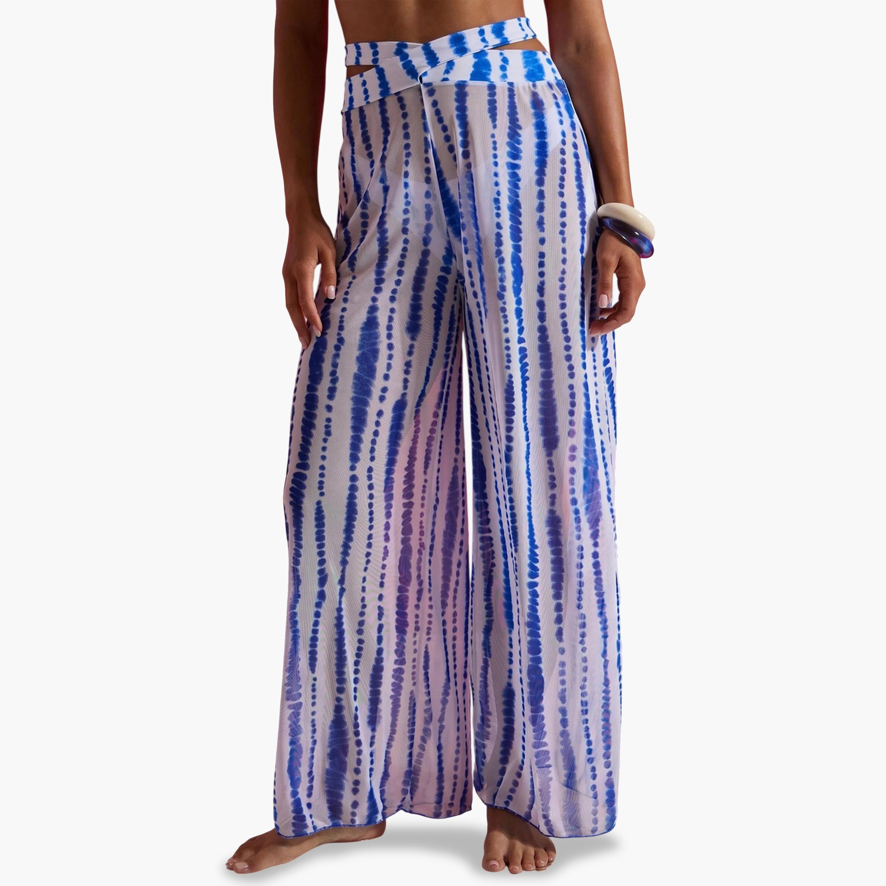 Styli Pack of 3 - Abstract Print Balconette Molded Cup Top with Tie Back Detail, Bikini Brief and Wide Leg Pants-women-clothing-swimandbeach-swim-bikinis-image-5