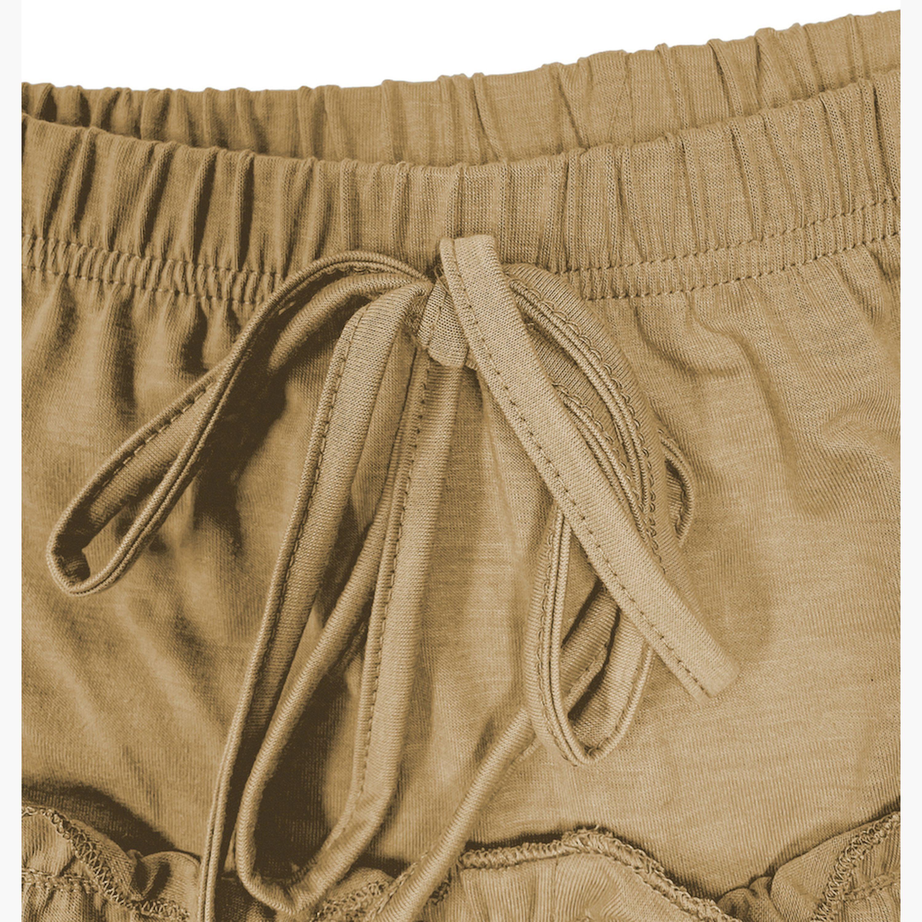 بنطال بأرجل واسعة وتفاصيل كشكش مع رباط خصر-women-clothing-bottoms-joggers-image-5