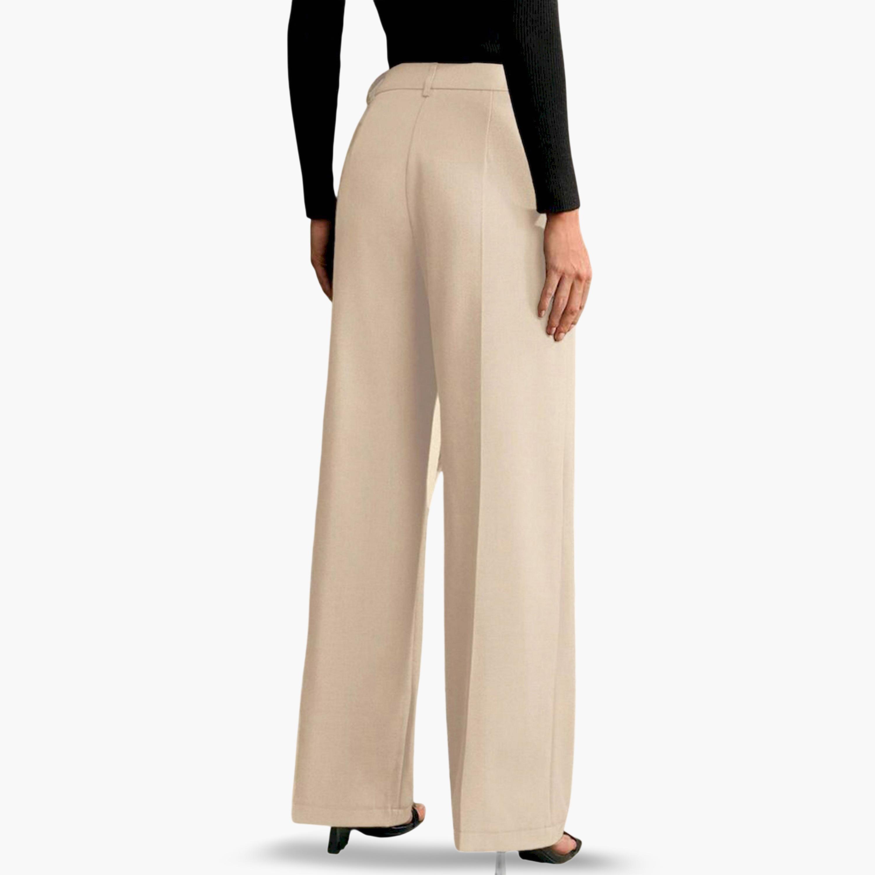بنطال بأرجل واسعة وتصميم لف غير متماثل من الأمام-women-clothing-bottoms-joggers-image-2