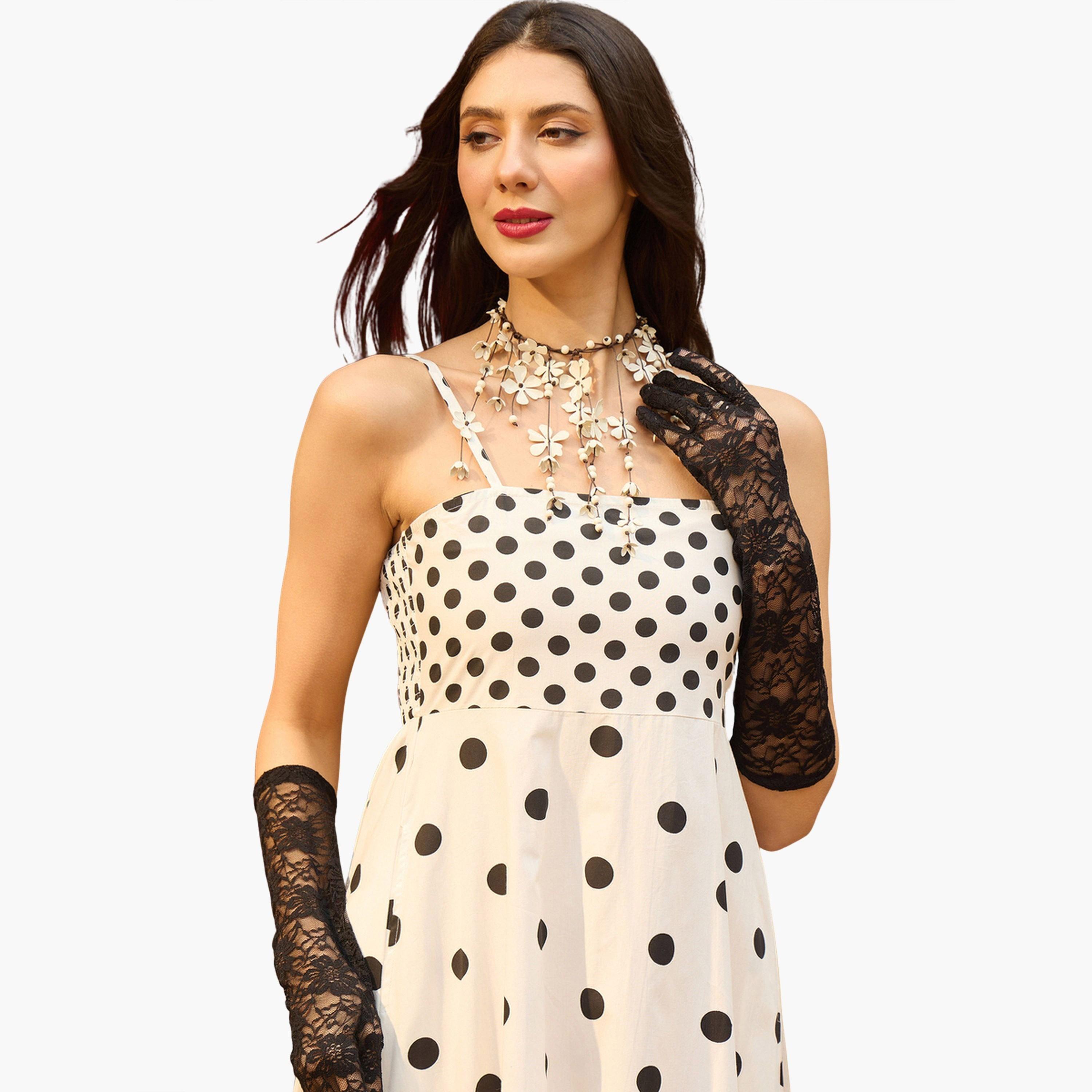 Sassafras X Styli White Polka Dot Strappy Maxi Dress-women-clothing-dresses-image-6