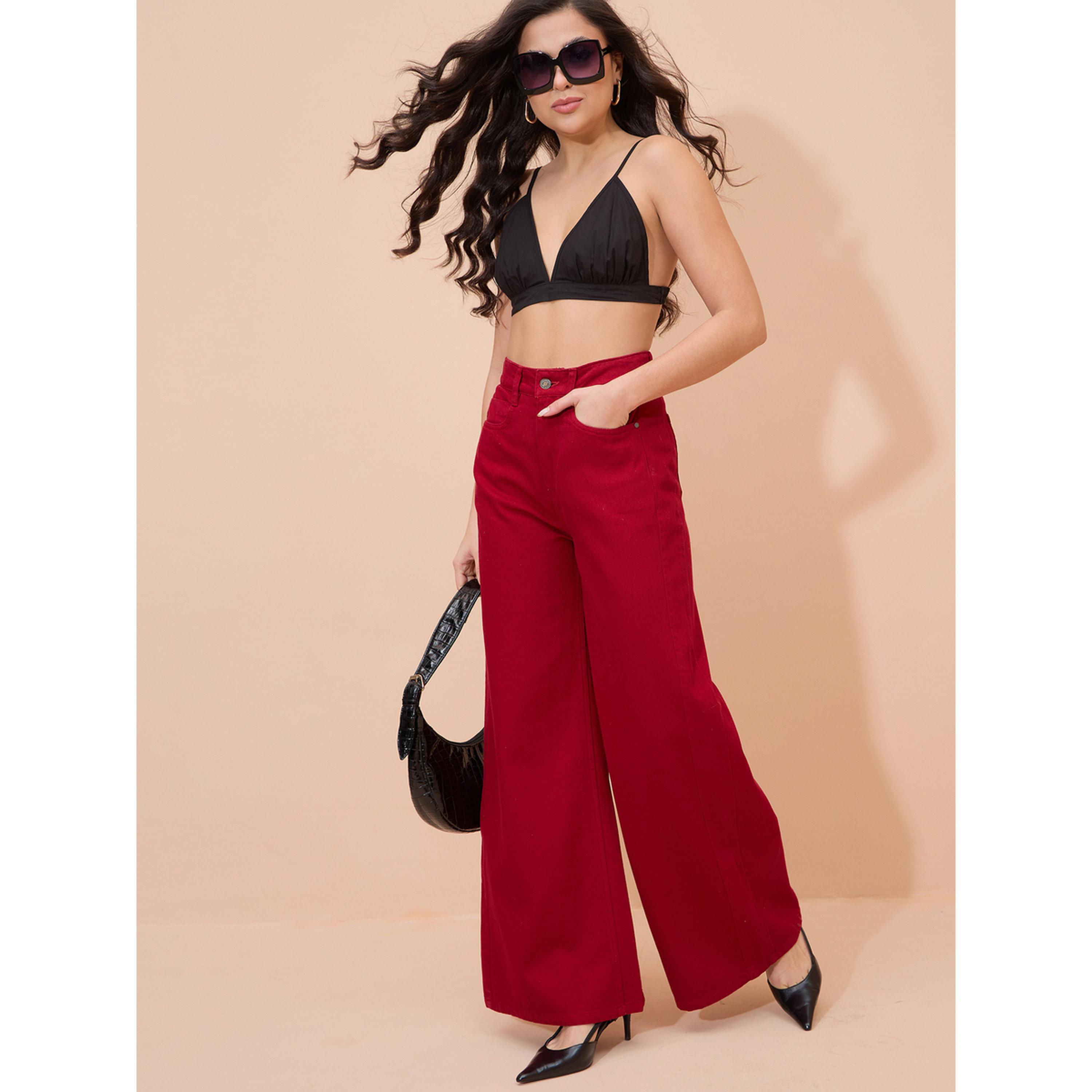 جينز قطن بحافة وأرجل واسعة أحمر-women-clothing-bottoms-jeans-image-2
