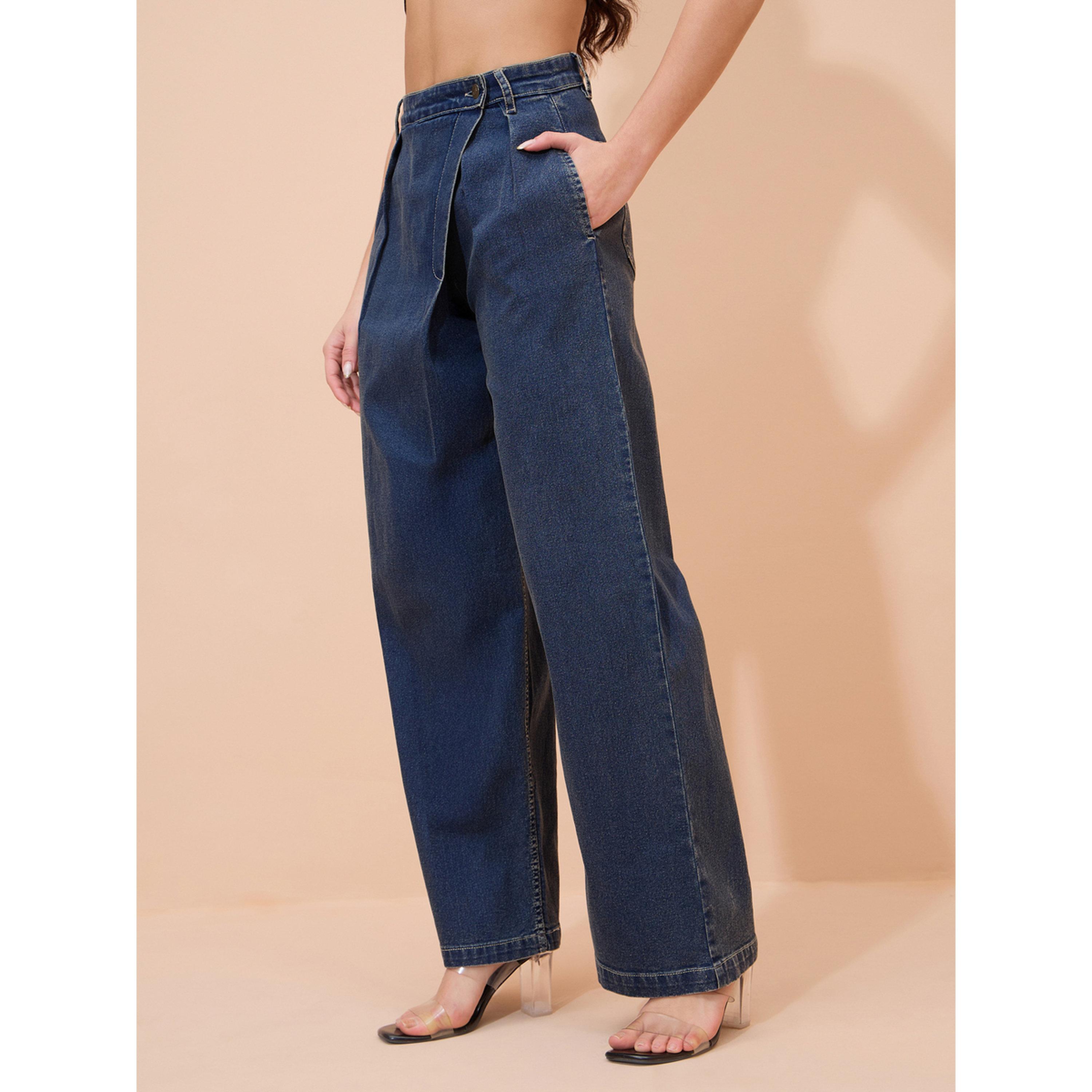 Sassafras X Styli Blue Acid Wash Wrap Straight Jeans-women-clothing-bottoms-jeans-image-3