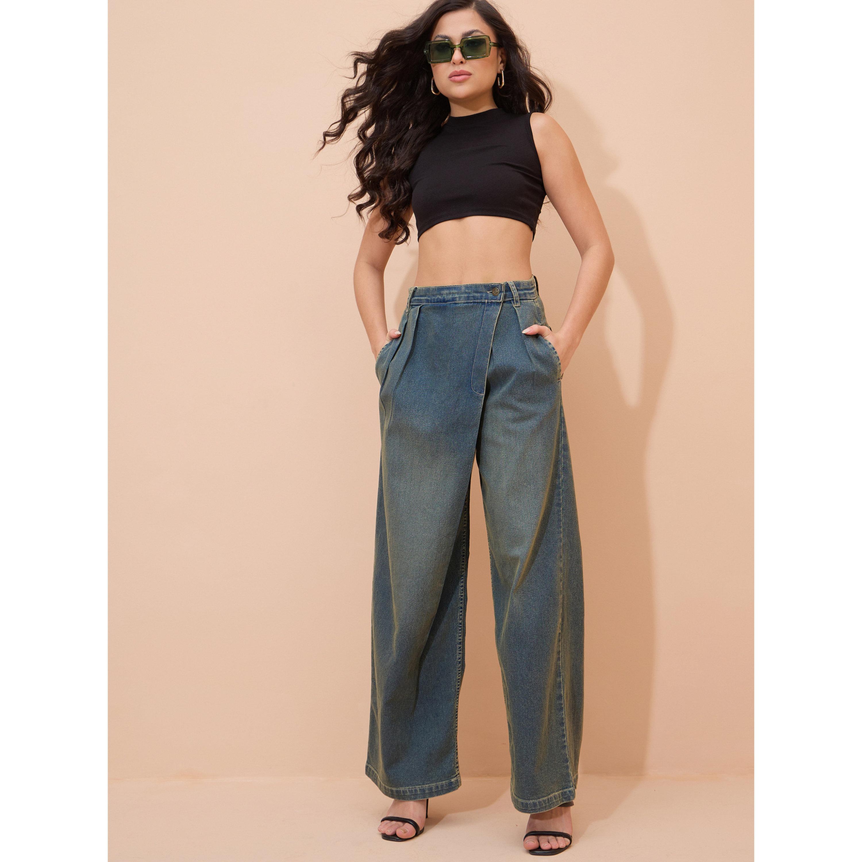 جينز مستقيم بتصميم ملفوف وغسيل أسيد-women-clothing-bottoms-jeans-image-6