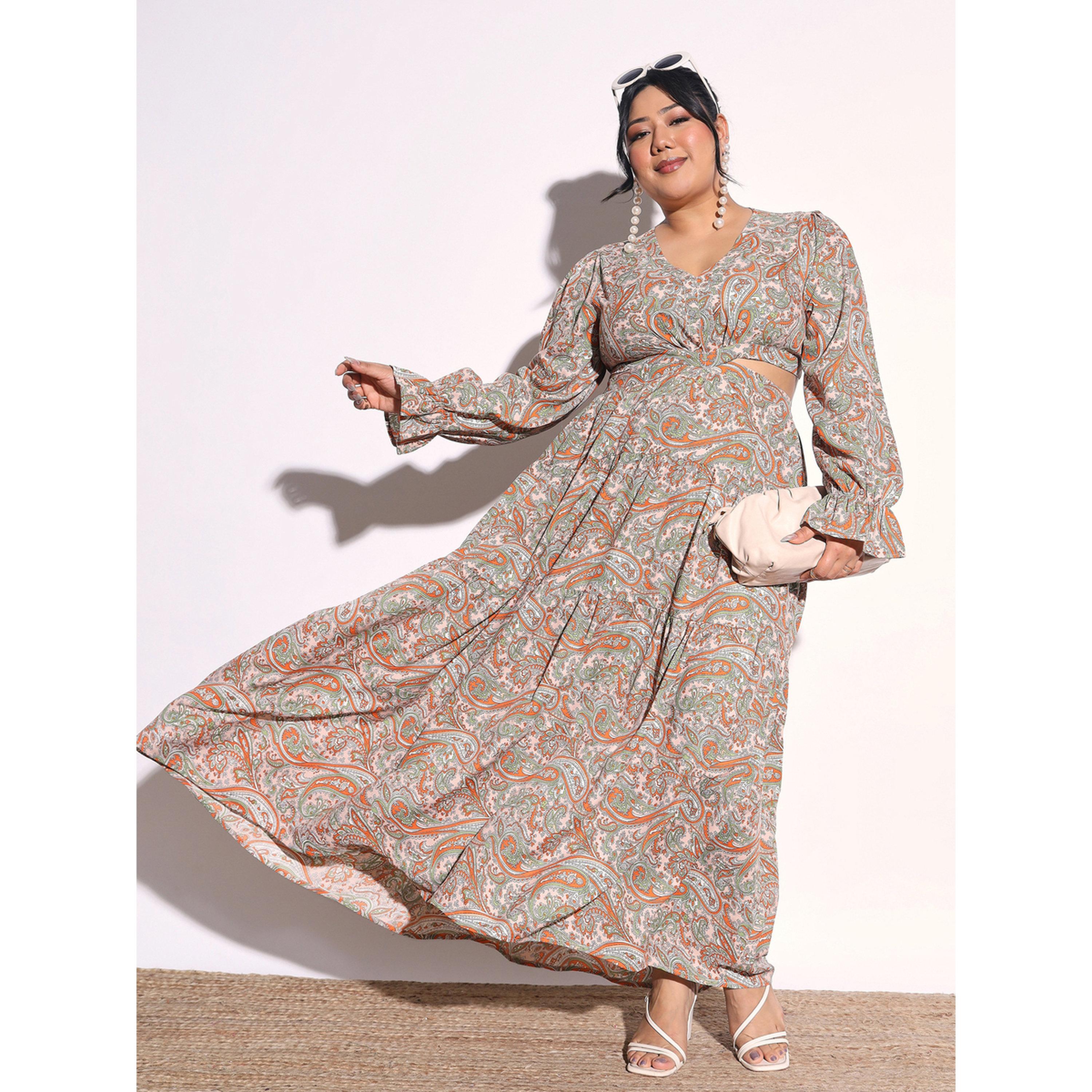 فستان طويل بطبعات بيزلي وتفاصيل فتحات بمقاس كبير-women-clothing-dresses-image-2
