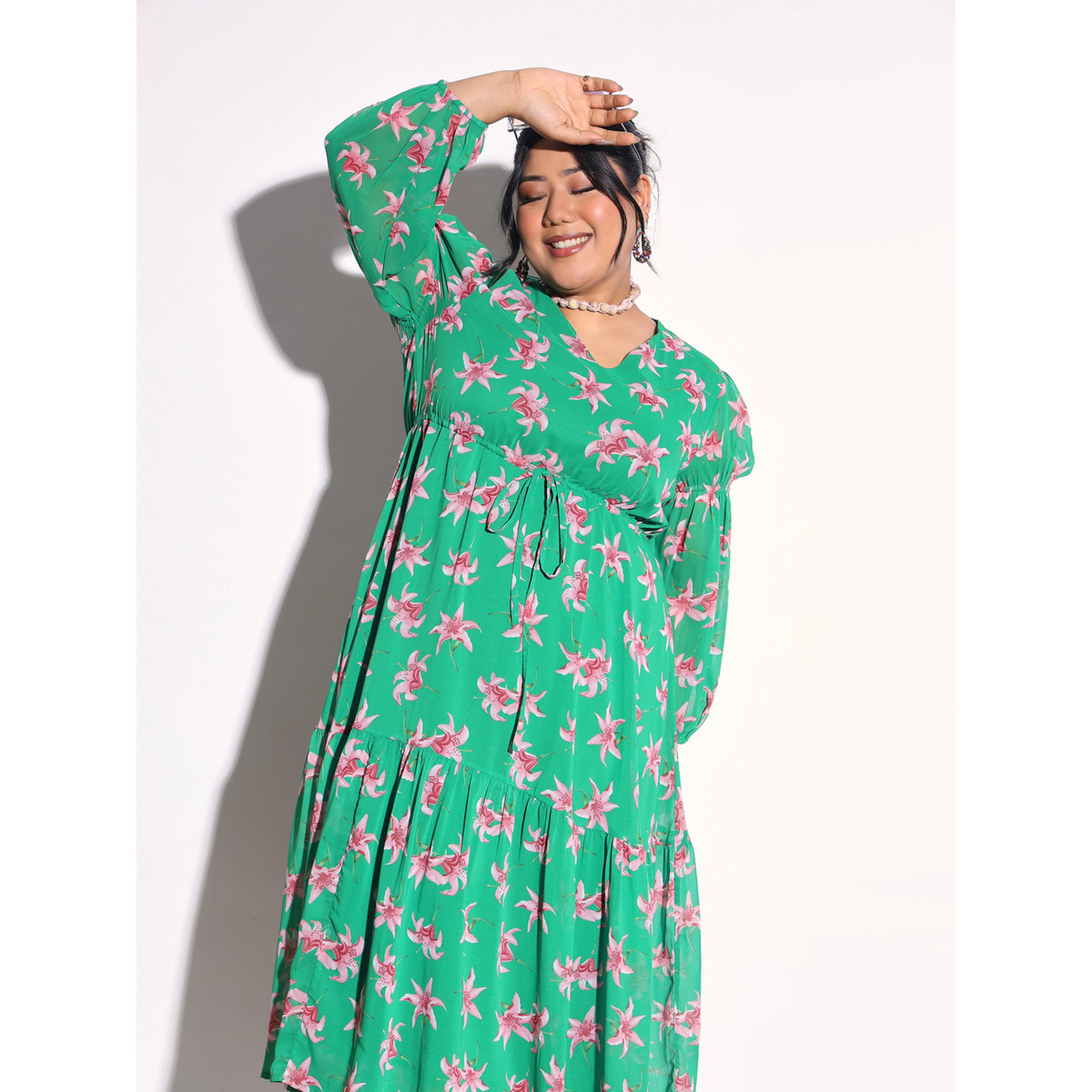 فستان ميدي متعدد الطبقات بطبعات زهور بمقاس كبير-women-clothing-dresses-image-2