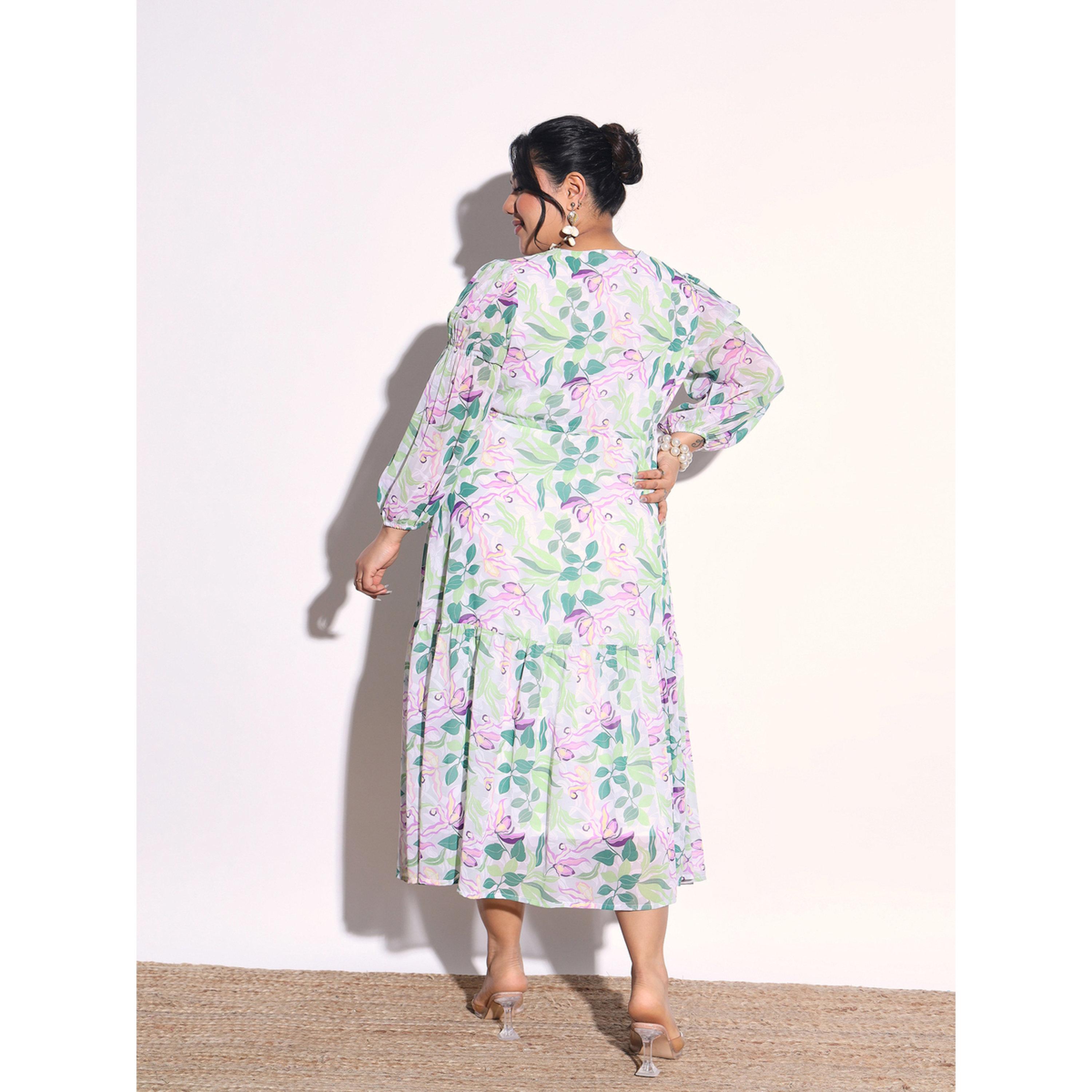 Sassafras X Styli Plus Size Floral Print Tiered Drawstring Midi Dress-women-clothing-dresses-image-5