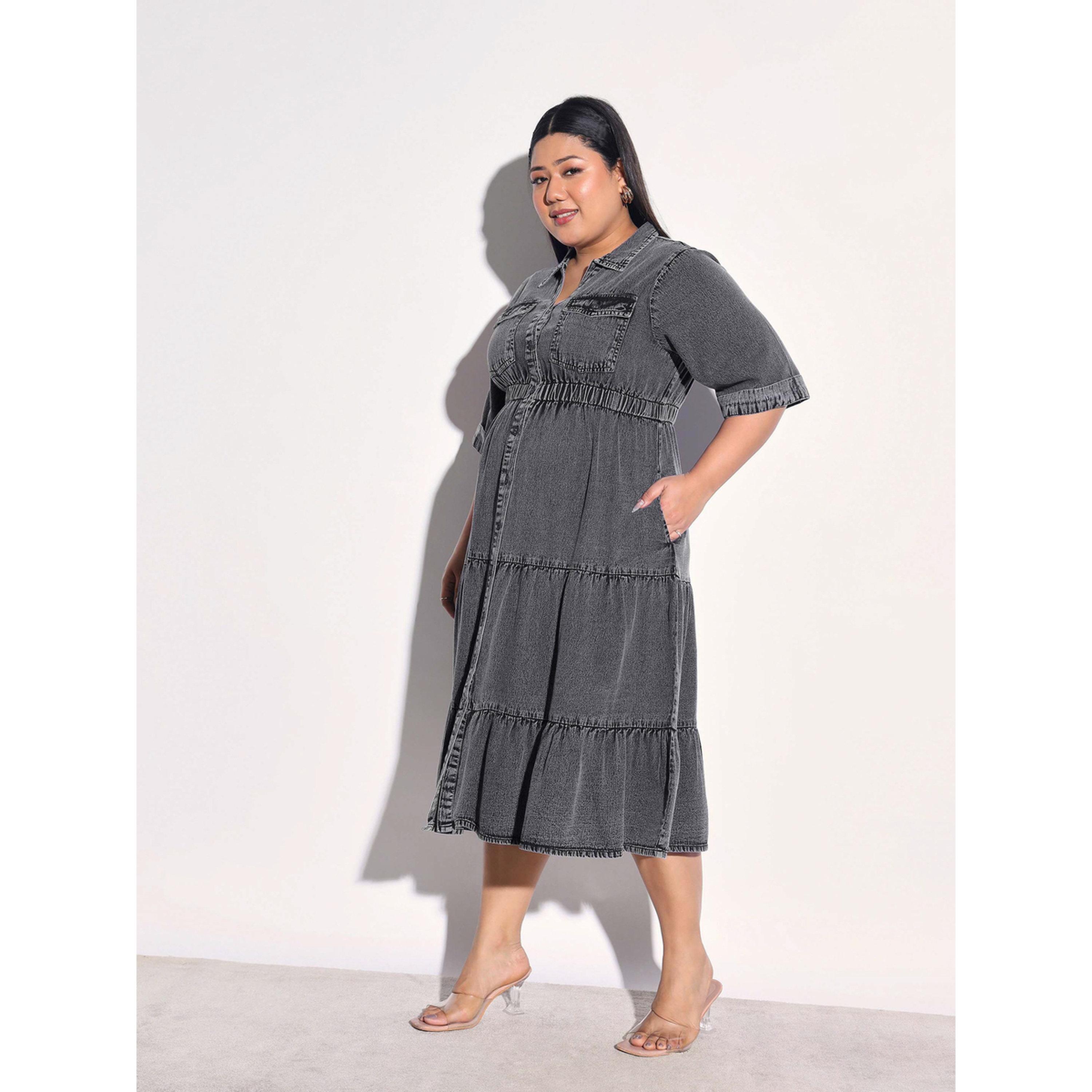 فستان ميدي متعدد الطبقات دنيم بمقاس كبير-women-clothing-dresses-image-3