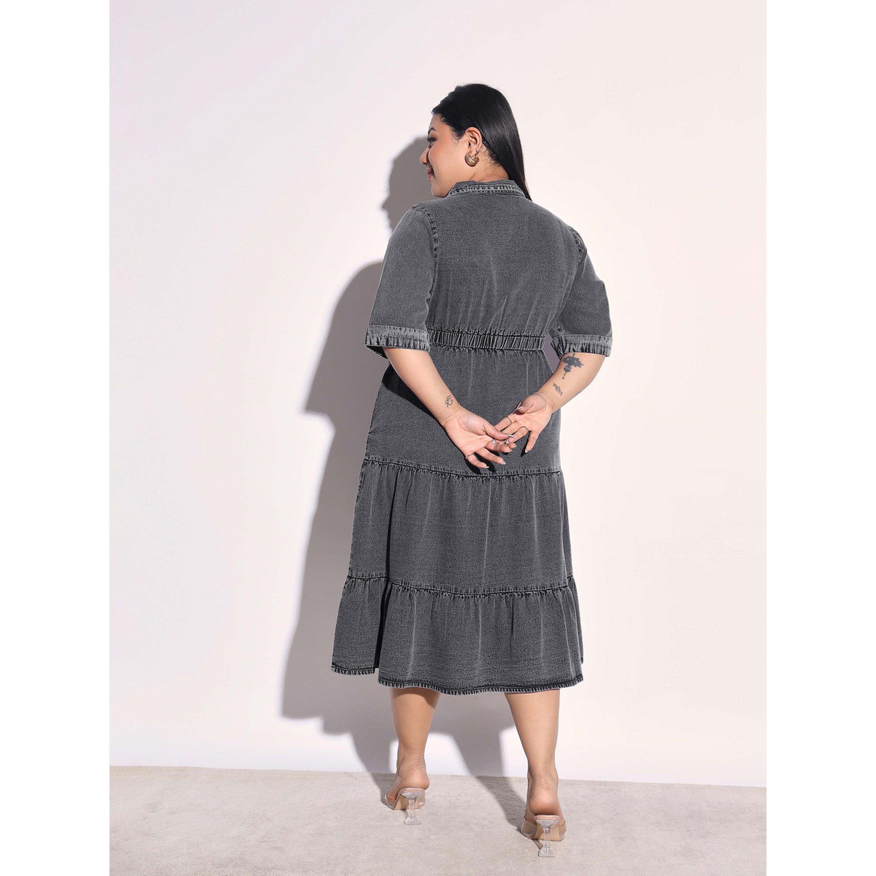 فستان ميدي متعدد الطبقات دنيم بمقاس كبير-women-clothing-dresses-image-5