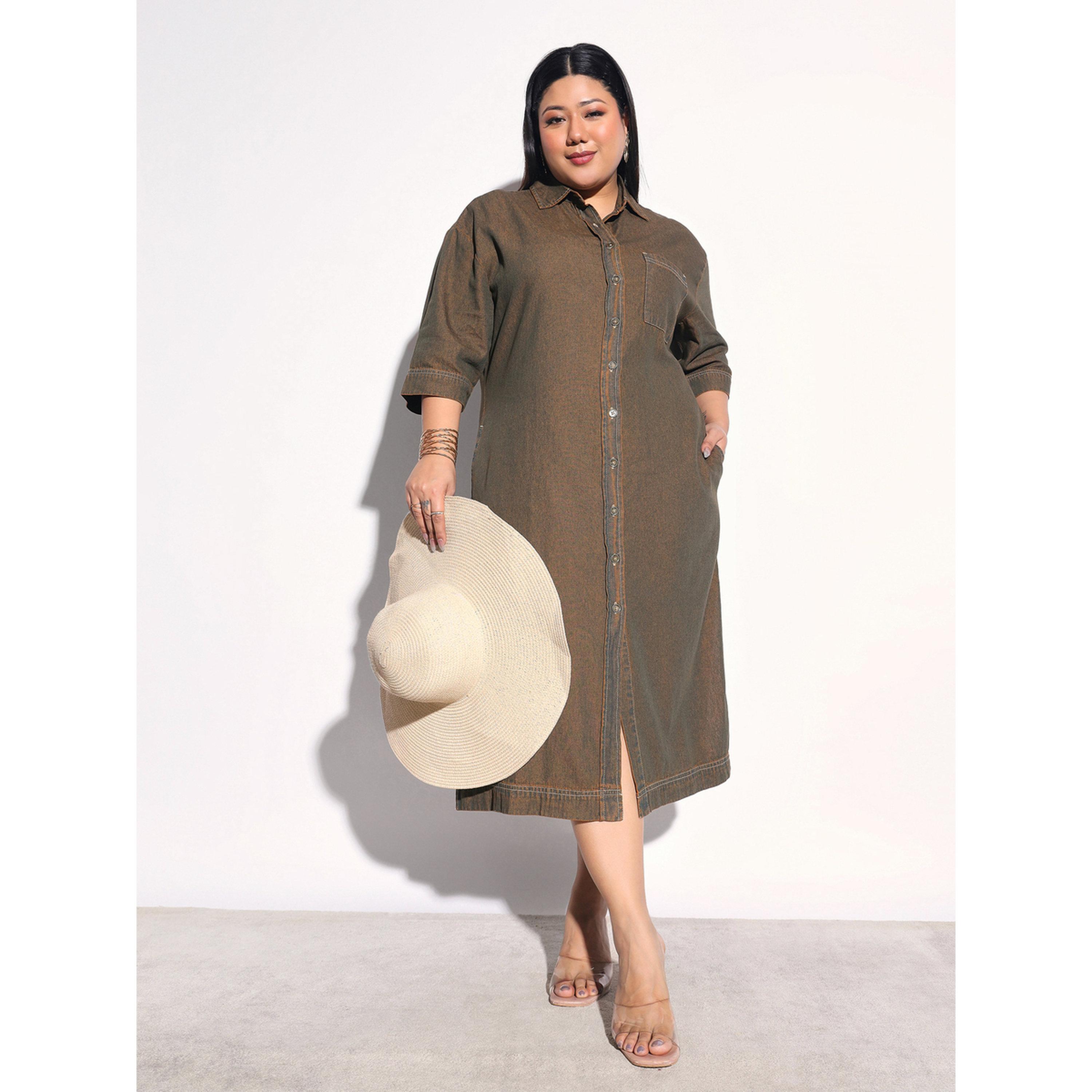 فستان قميص ميدي بمقاس كبير-women-clothing-dresses-image-1
