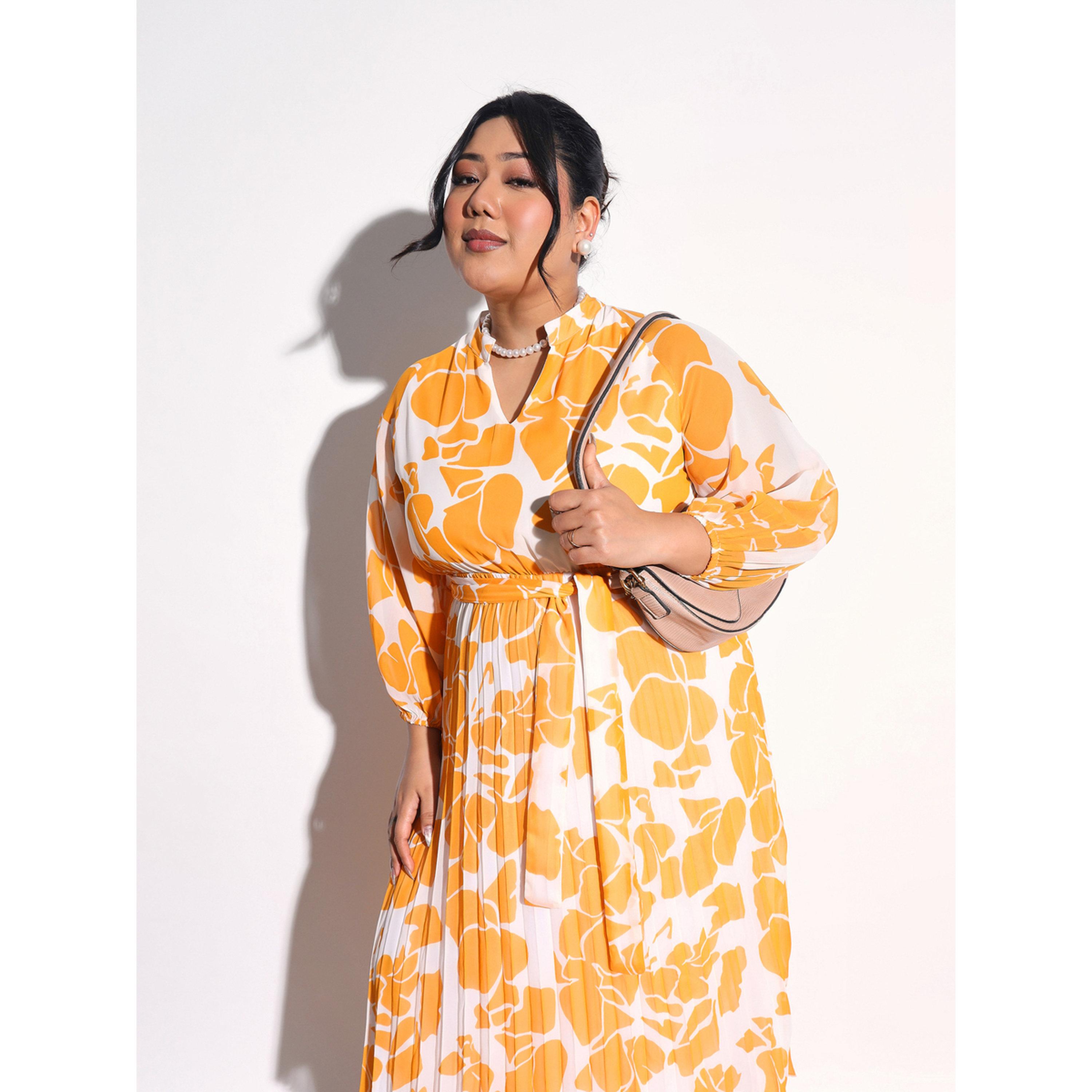 Sassafras X Styli Plus Size Floral Pleated Midi Dress-women-clothing-dresses-image-2