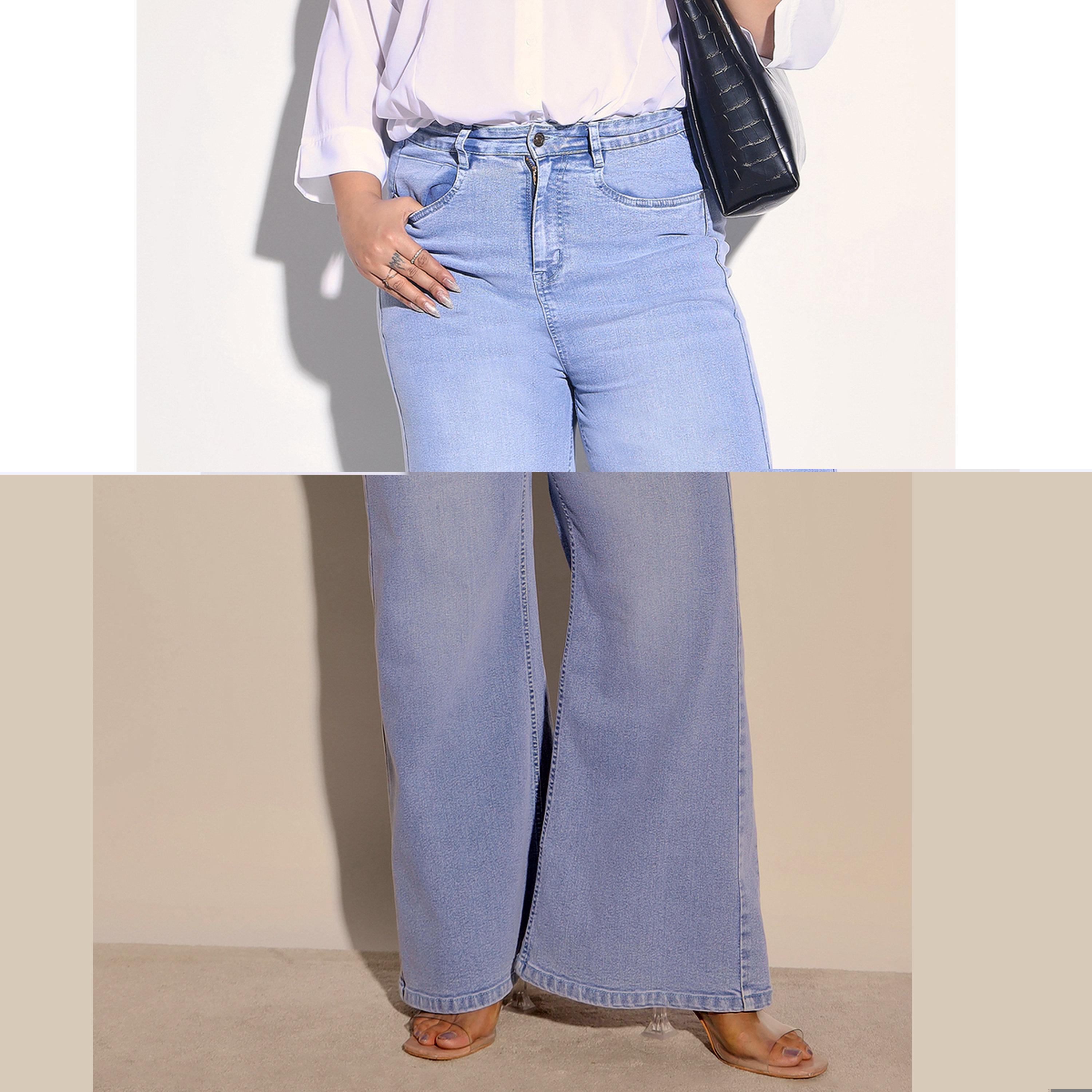 جينز بأرجل مستقيمة بمقاس كبير-women-clothing-bottoms-jeans-image-1