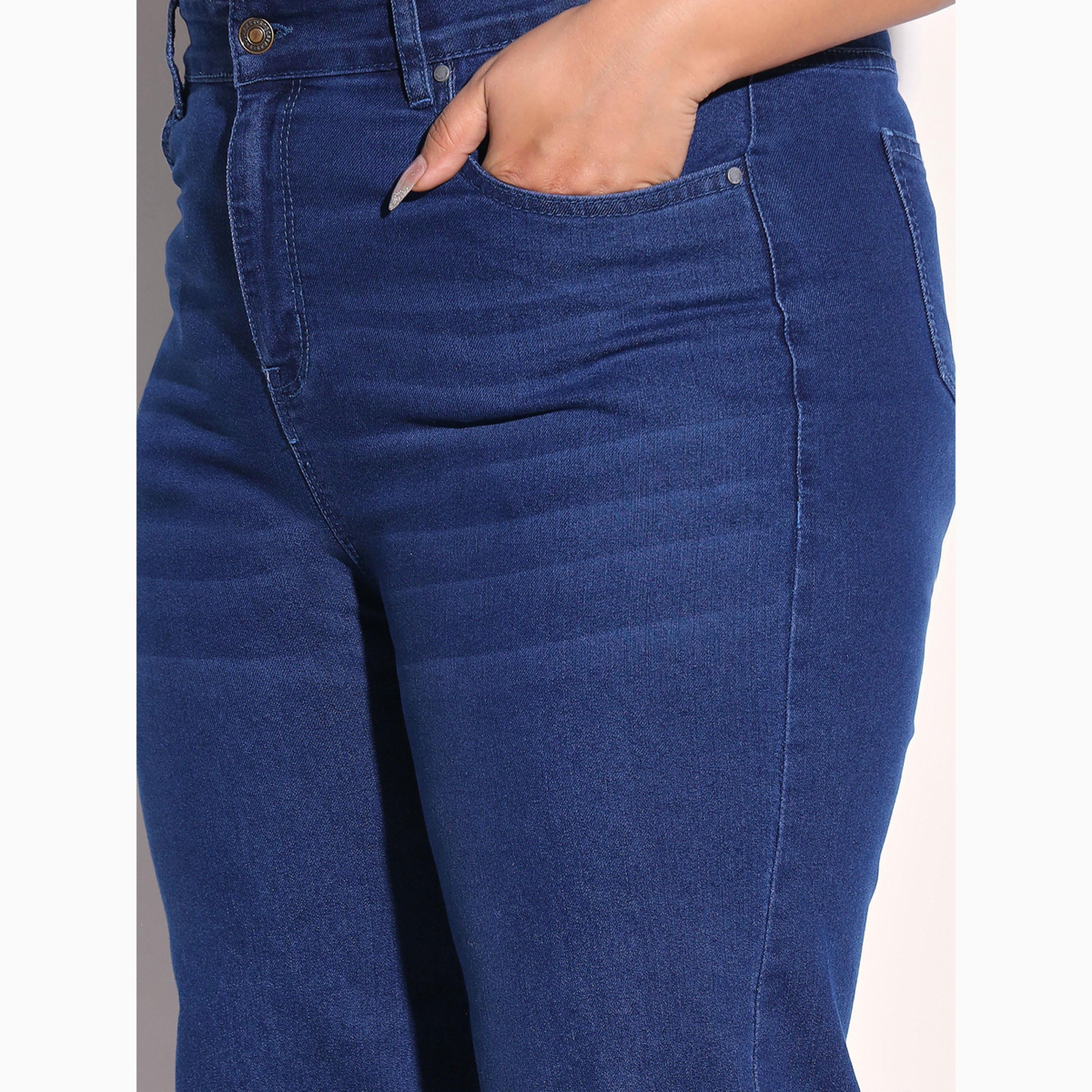 جينز بقصة مستقيمة وتفاصيل ويسكر مقاس كبير-women-clothing-bottoms-jeans-image-4