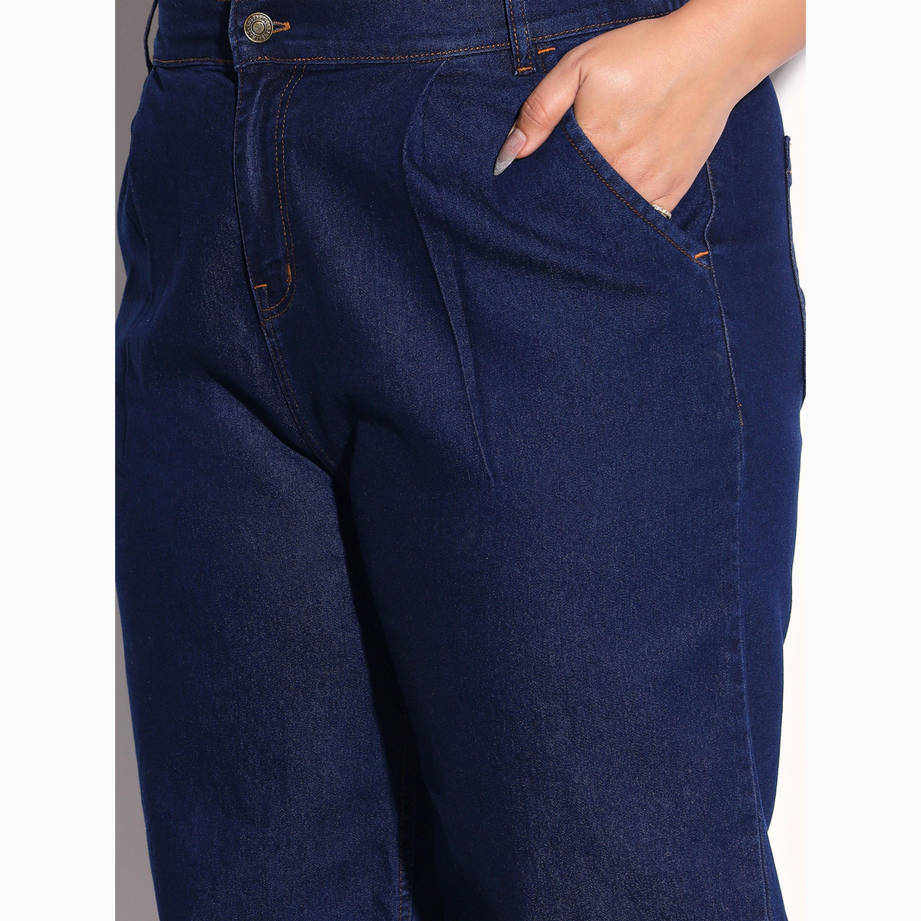 طقم منسق من جينز بقصة موم وبلوزة دنيم بلا أكمام مقاس كبير-women-clothing-coordsets-image-5