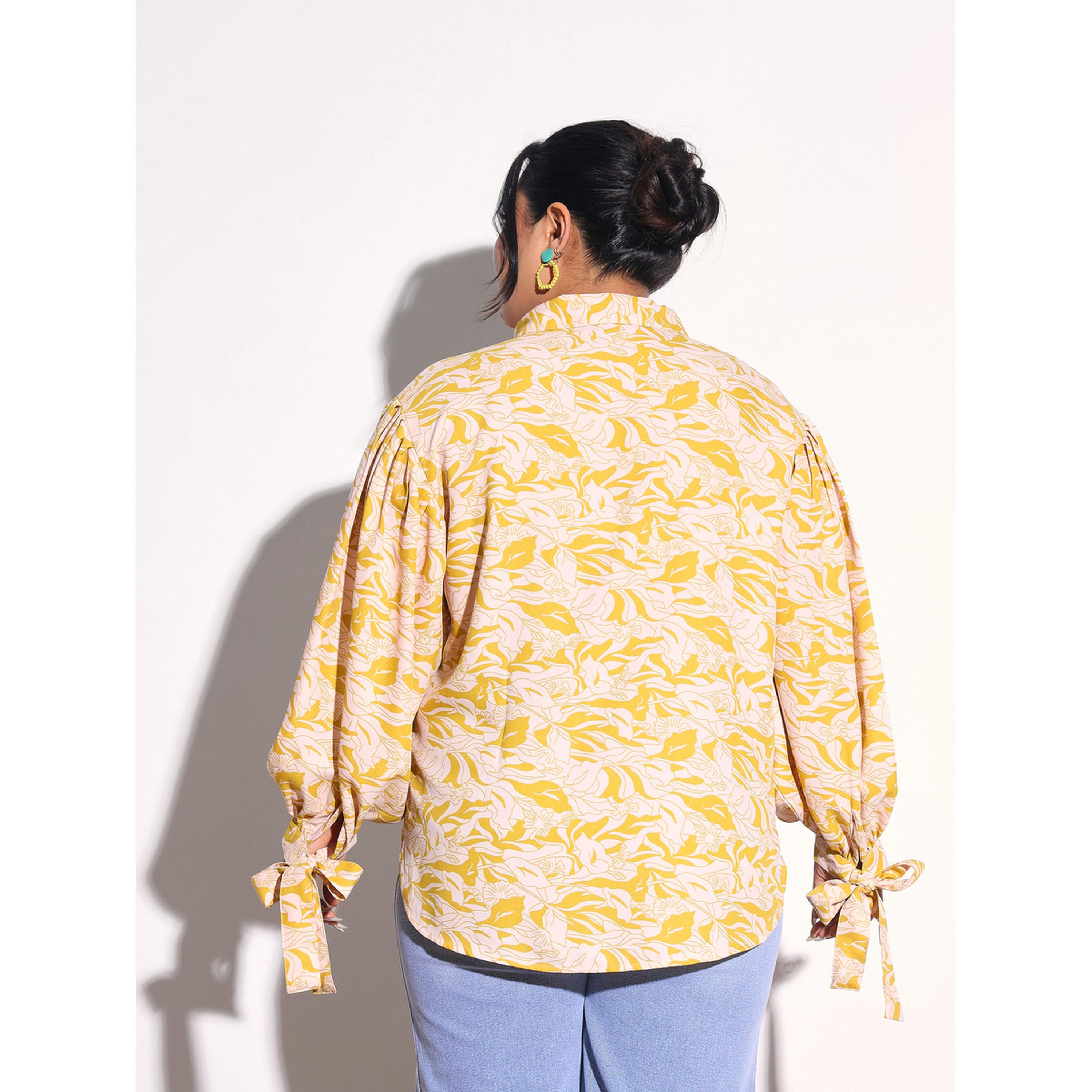 بلوزة بياقة وطبعات زهور بمقاس كبير-women-clothing-shirtsandblouses-shirts-image-5