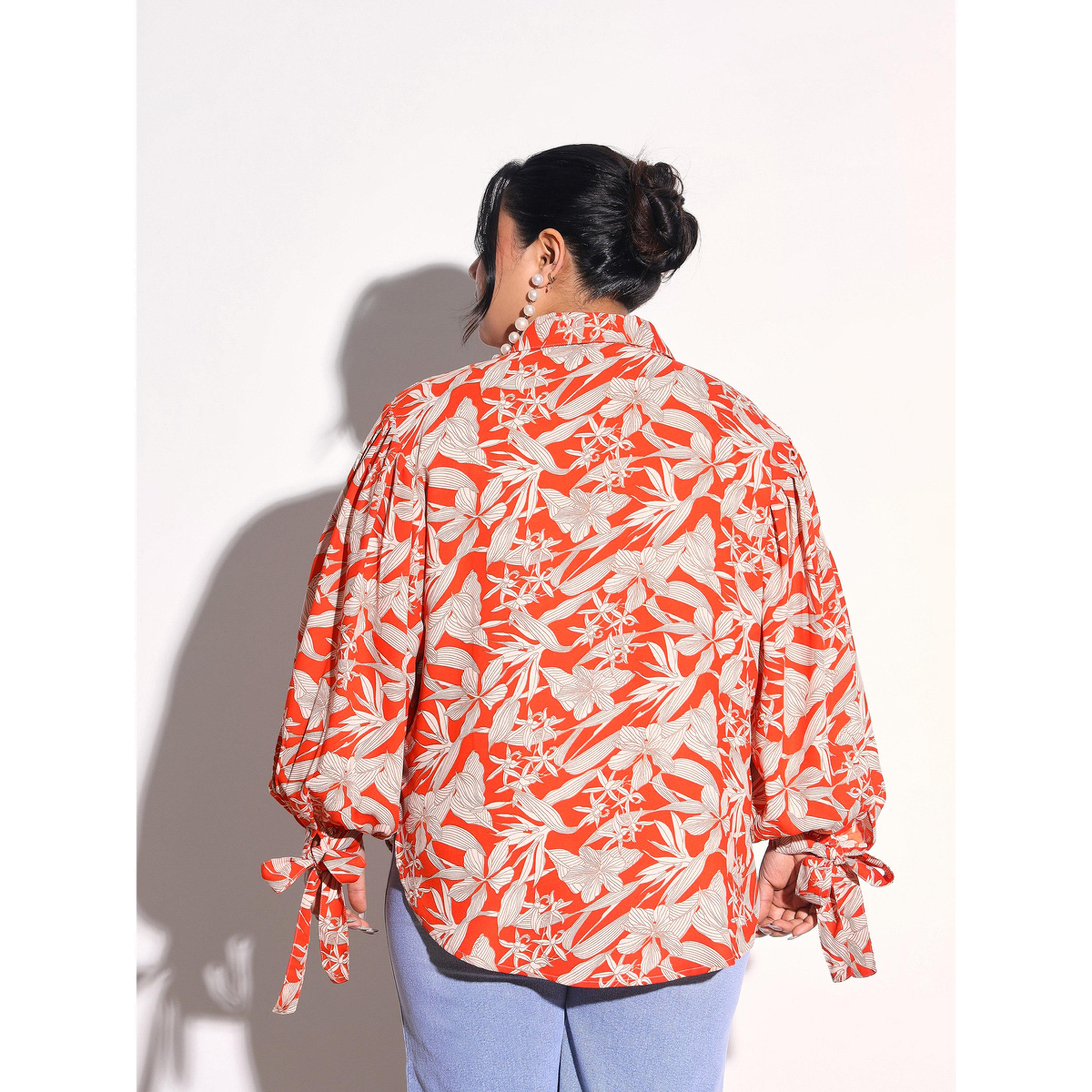 بلوزة بياقة وطبعات زهور بمقاس كبير-women-clothing-shirtsandblouses-shirts-image-5