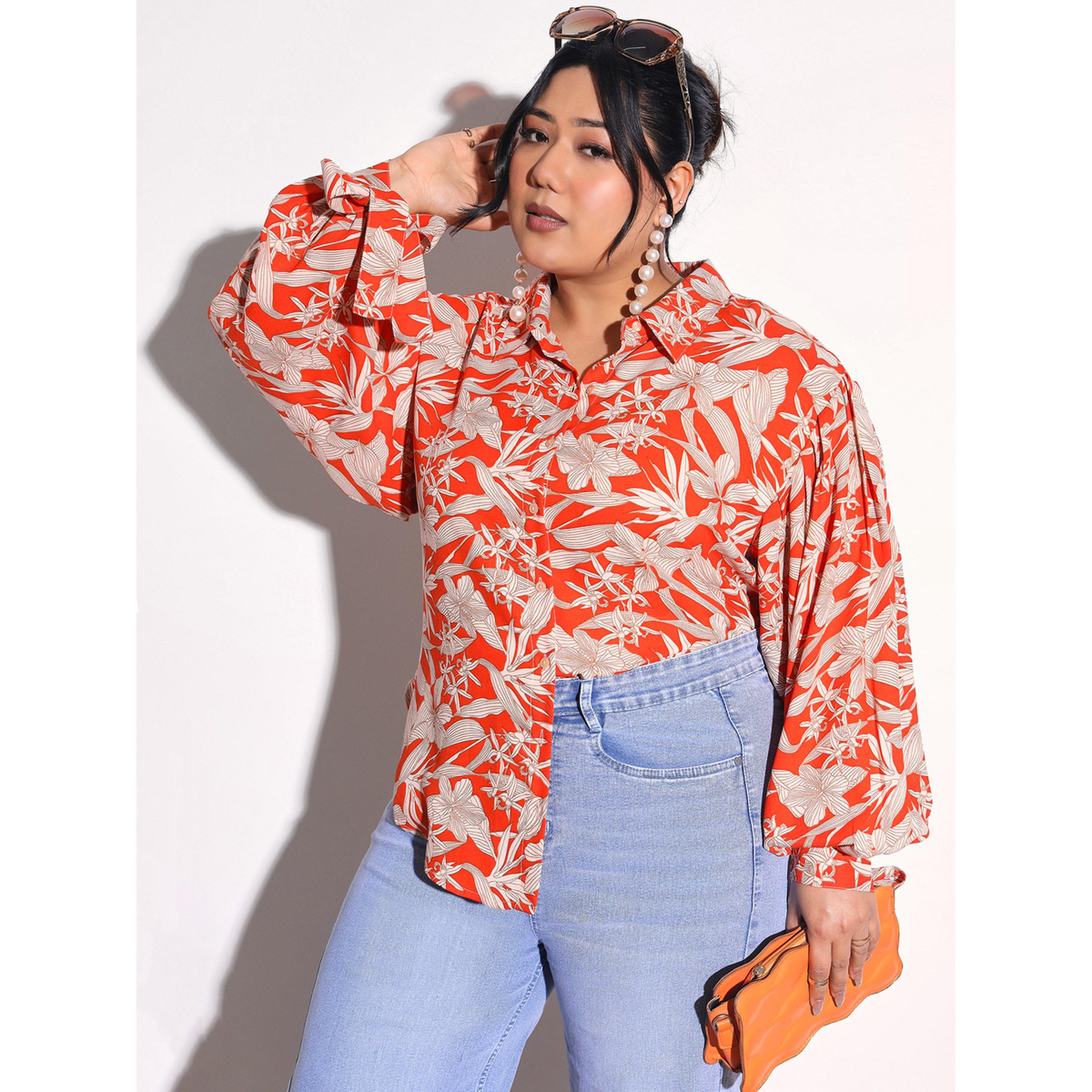 بلوزة بياقة وطبعات زهور بمقاس كبير-women-clothing-shirtsandblouses-shirts-image-6