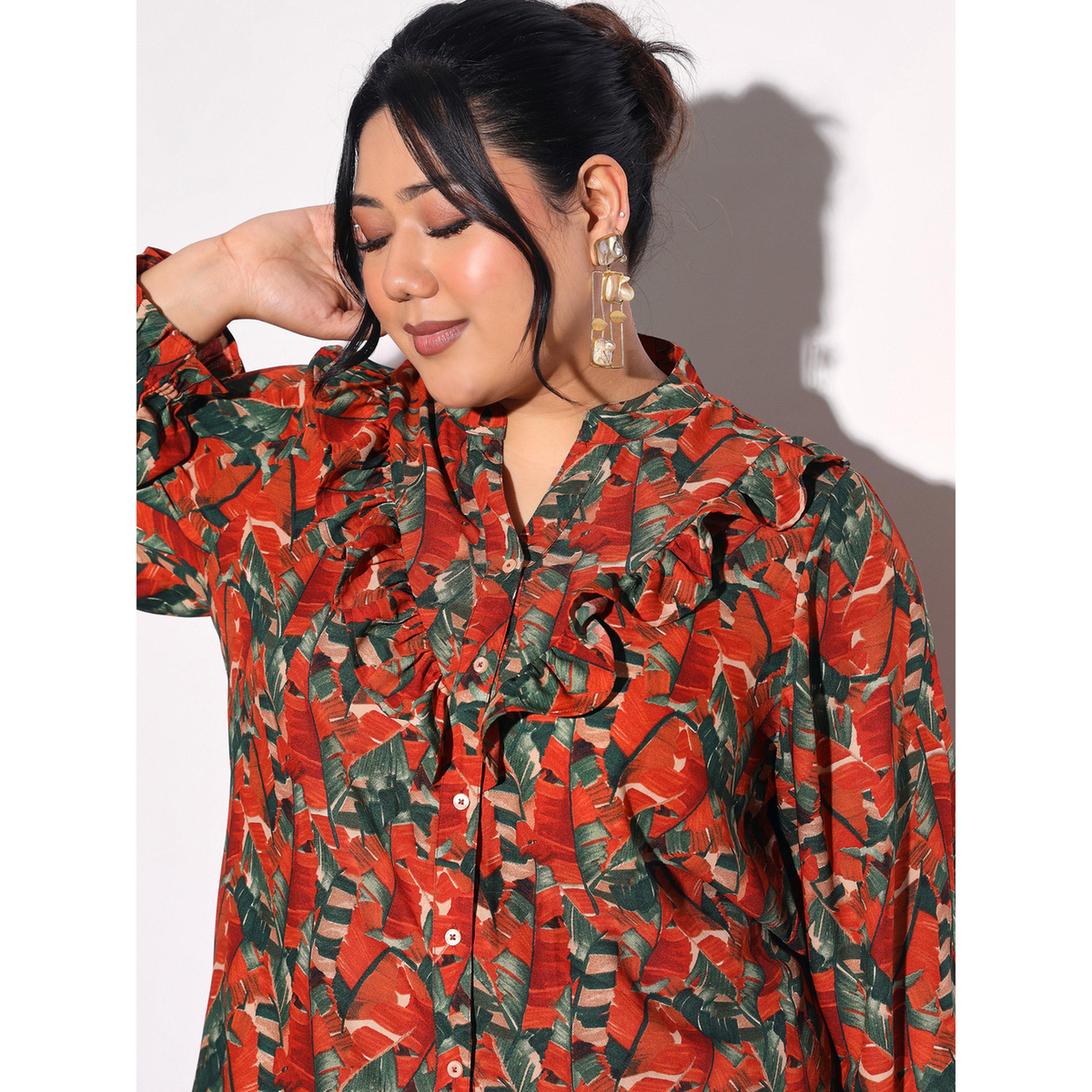 بلوزة بطبعات استوائية وكشكش أمامي بمقاس كبير-women-clothing-shirtsandblouses-shirts-image-3