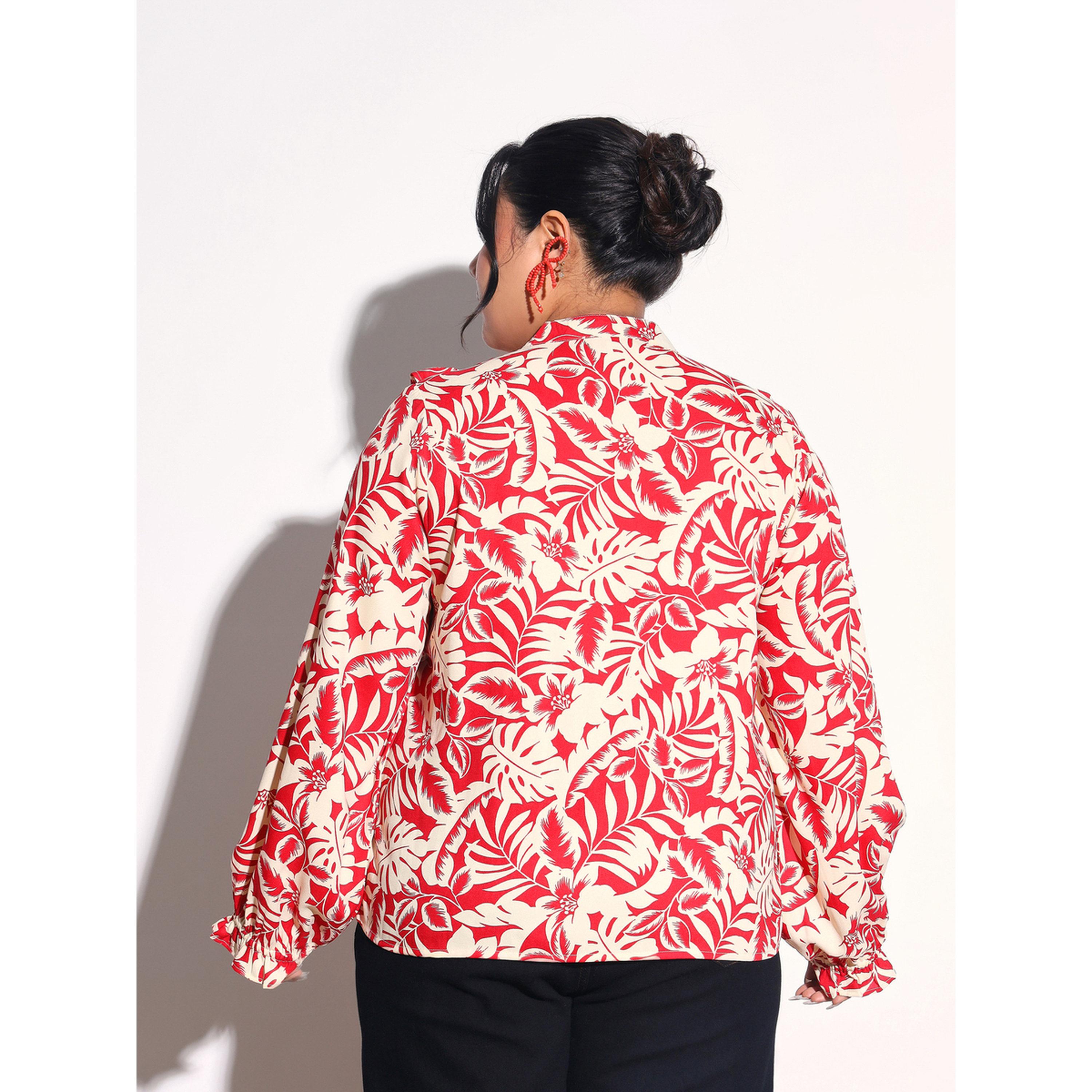 بلوزة بطبعات زهور وكشكش أمامي بمقاس كبير-women-clothing-shirtsandblouses-shirts-image-5