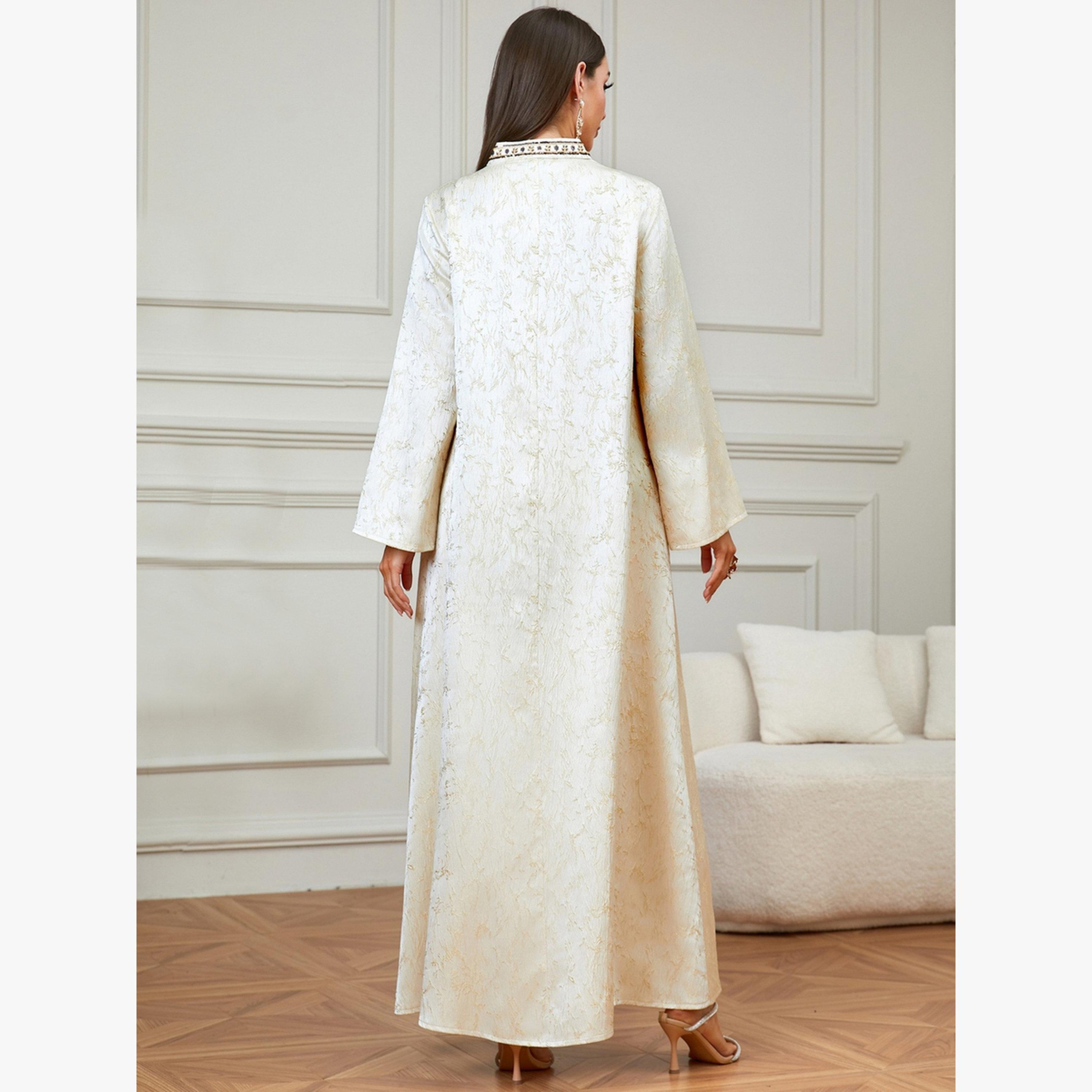 Take Two Cream Embroidered Pattern Jalabiya-women-arabicclothing-jalabiyas-image-4