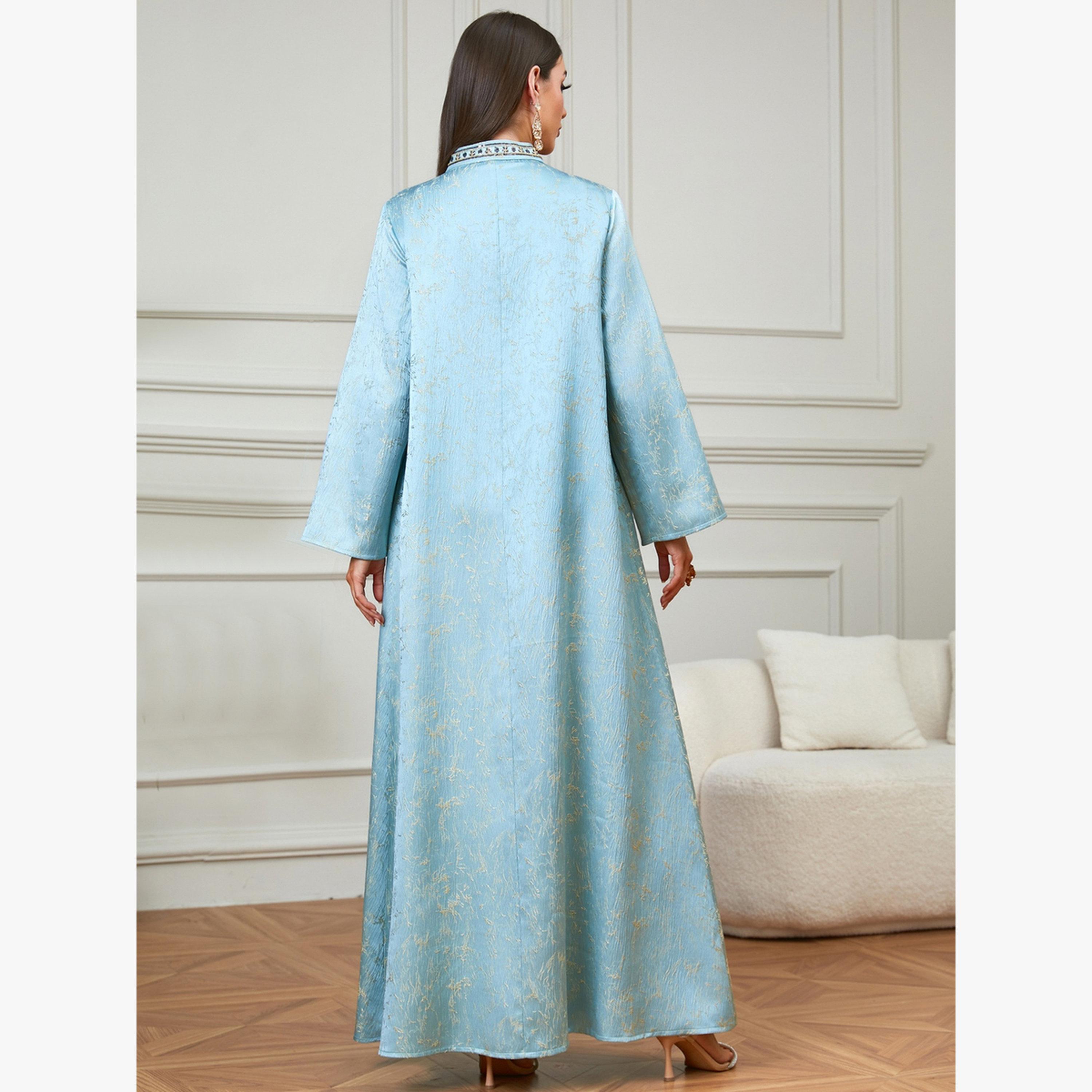 Take Two Blue Embroidered Pattern Jalabiya-women-arabicclothing-jalabiyas-image-4