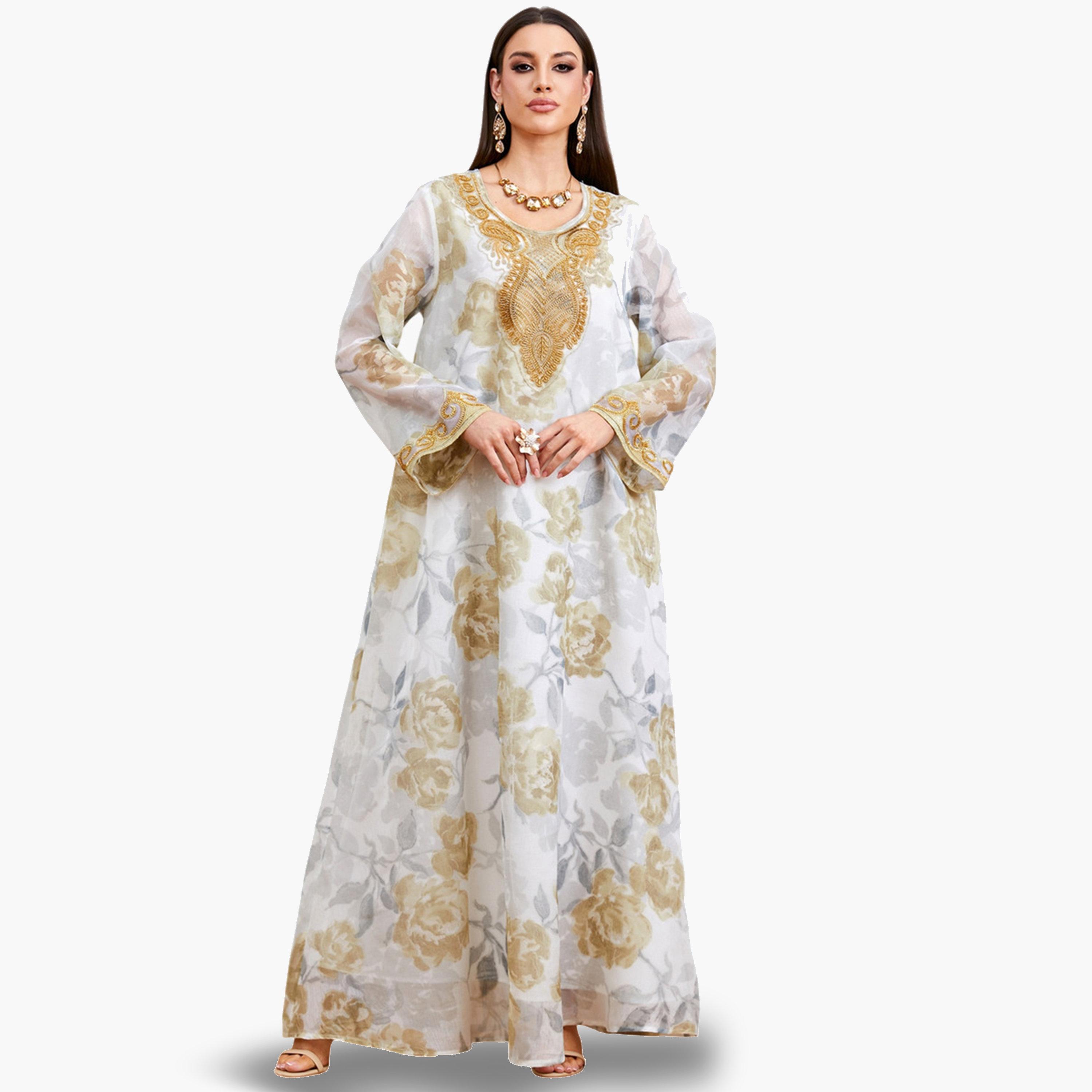Take Two Floral Print Beaded Jalabiya-women-arabicclothing-jalabiyas-image-1