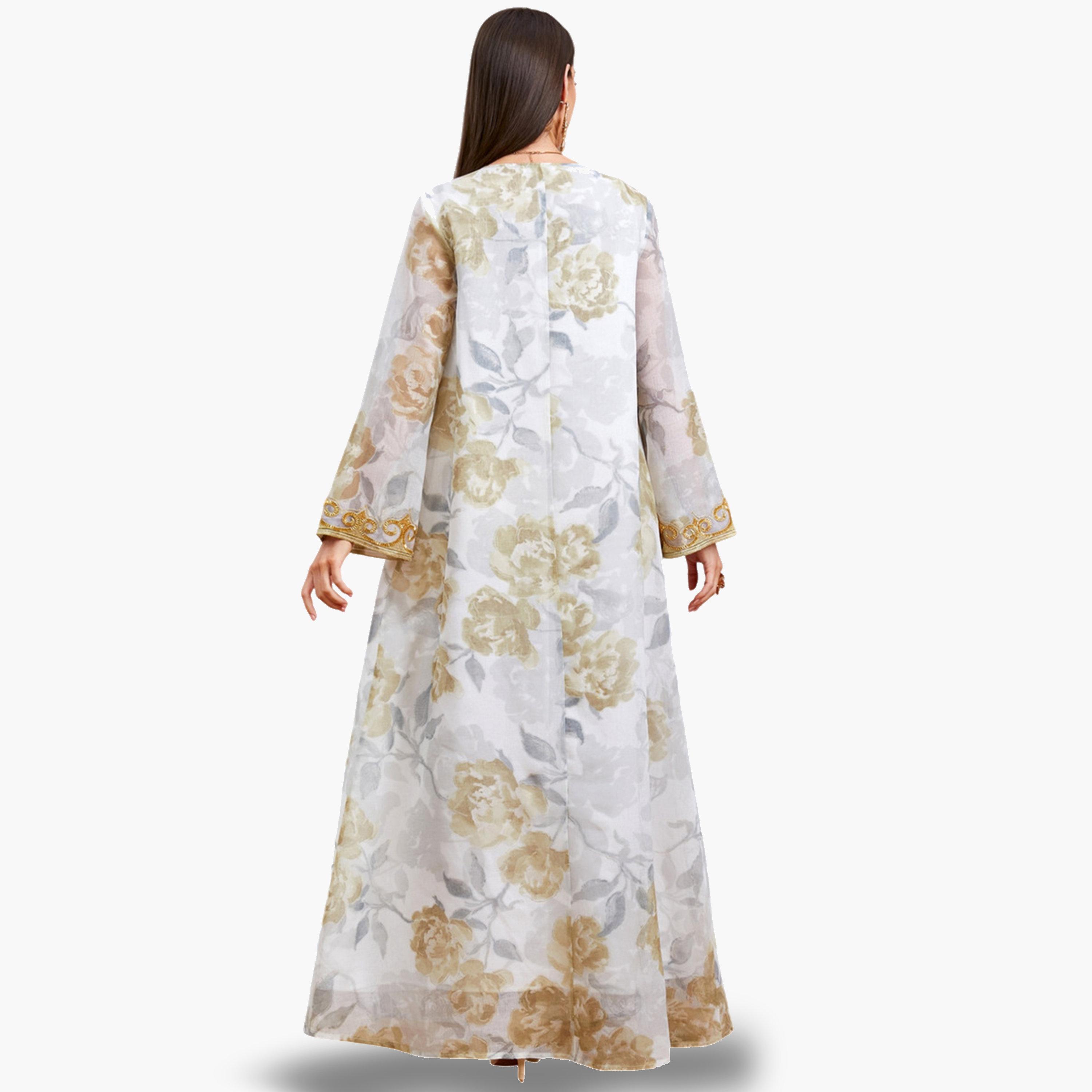 جلابية مطرزة بالخرز وطبعة أزهار-women-arabicclothing-jalabiyas-image-4