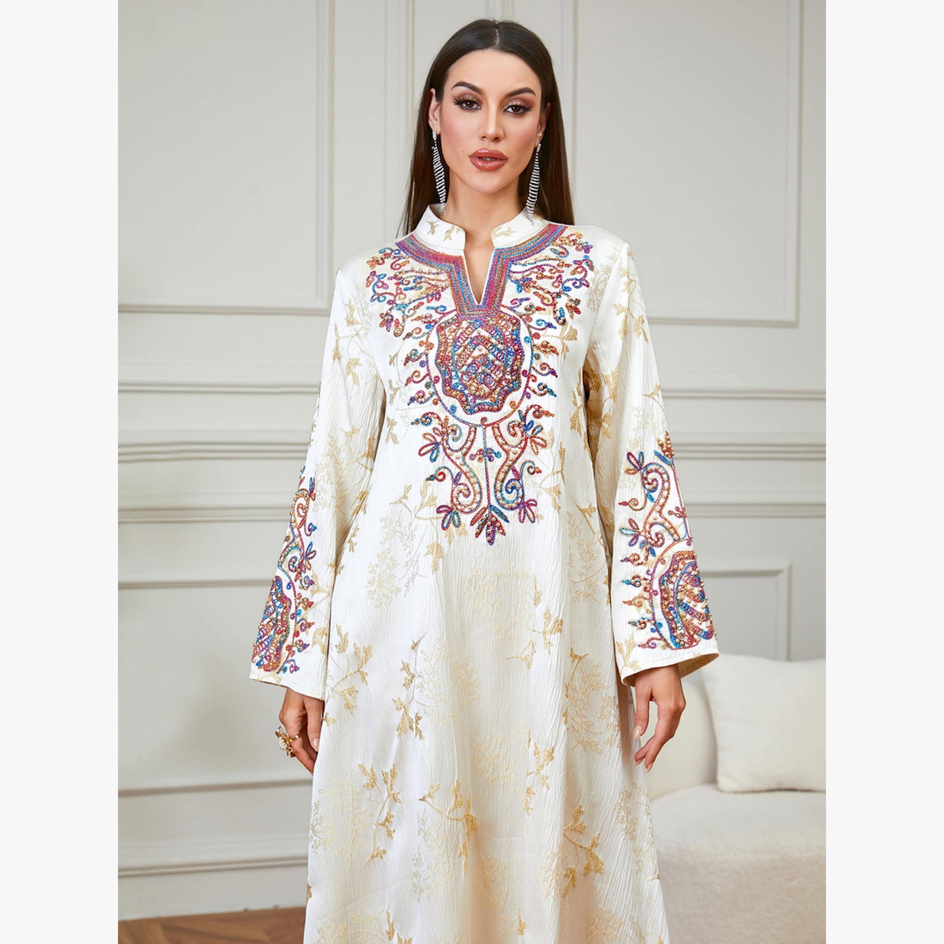 Take Two Cream Embroidered Beaded Jalabiya-women-arabicclothing-jalabiyas-image-2
