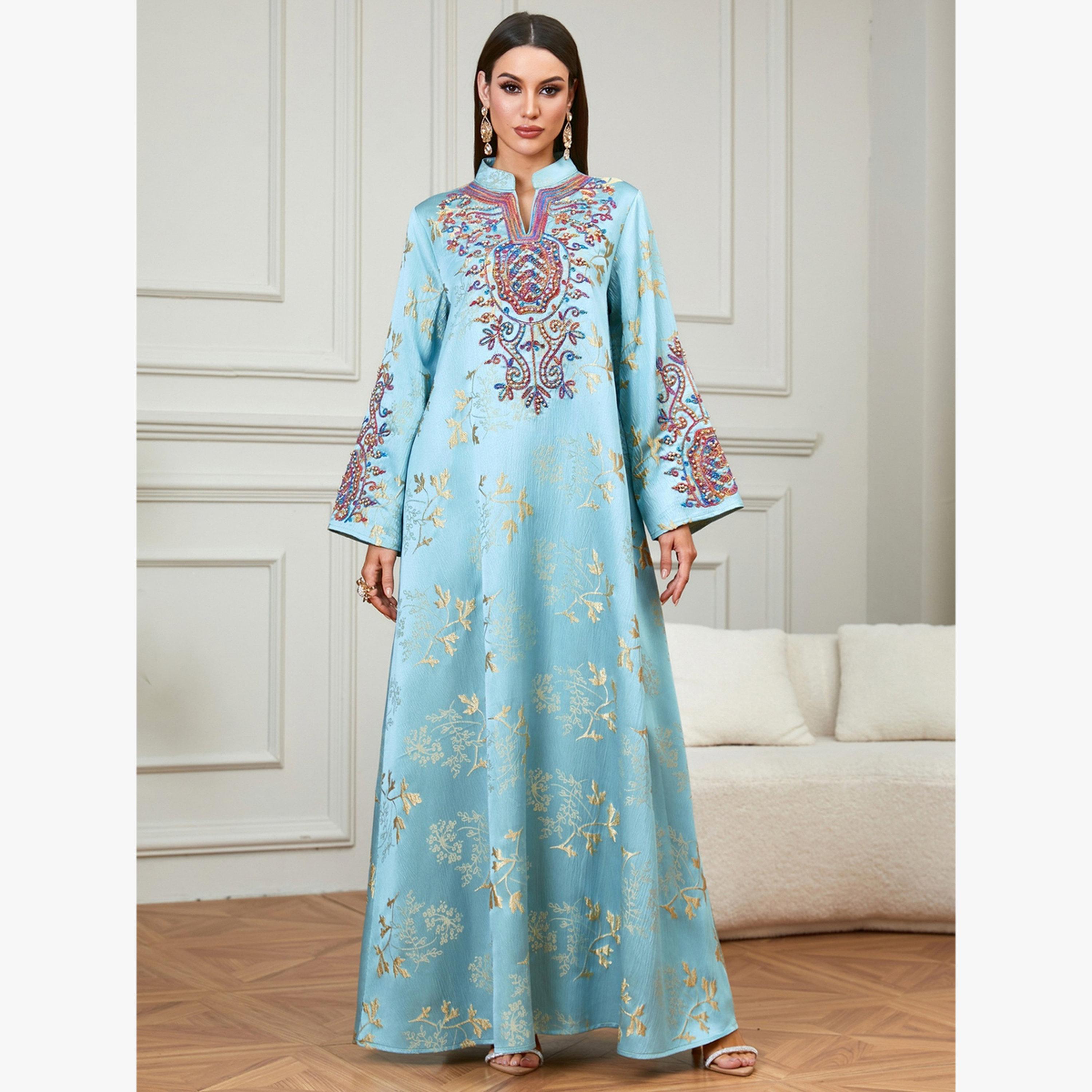 Take Two Light Blue Embroidered Beaded Jalabiya-women-arabicclothing-jalabiyas-image-1