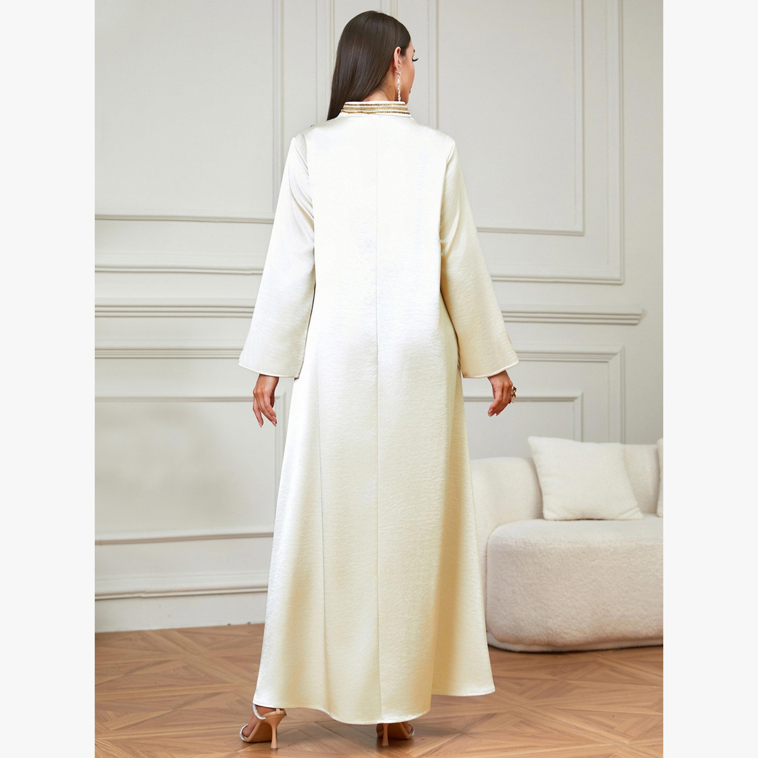 Take Two Cream Embroidered Yoke Jalabiya-women-arabicclothing-jalabiyas-image-5