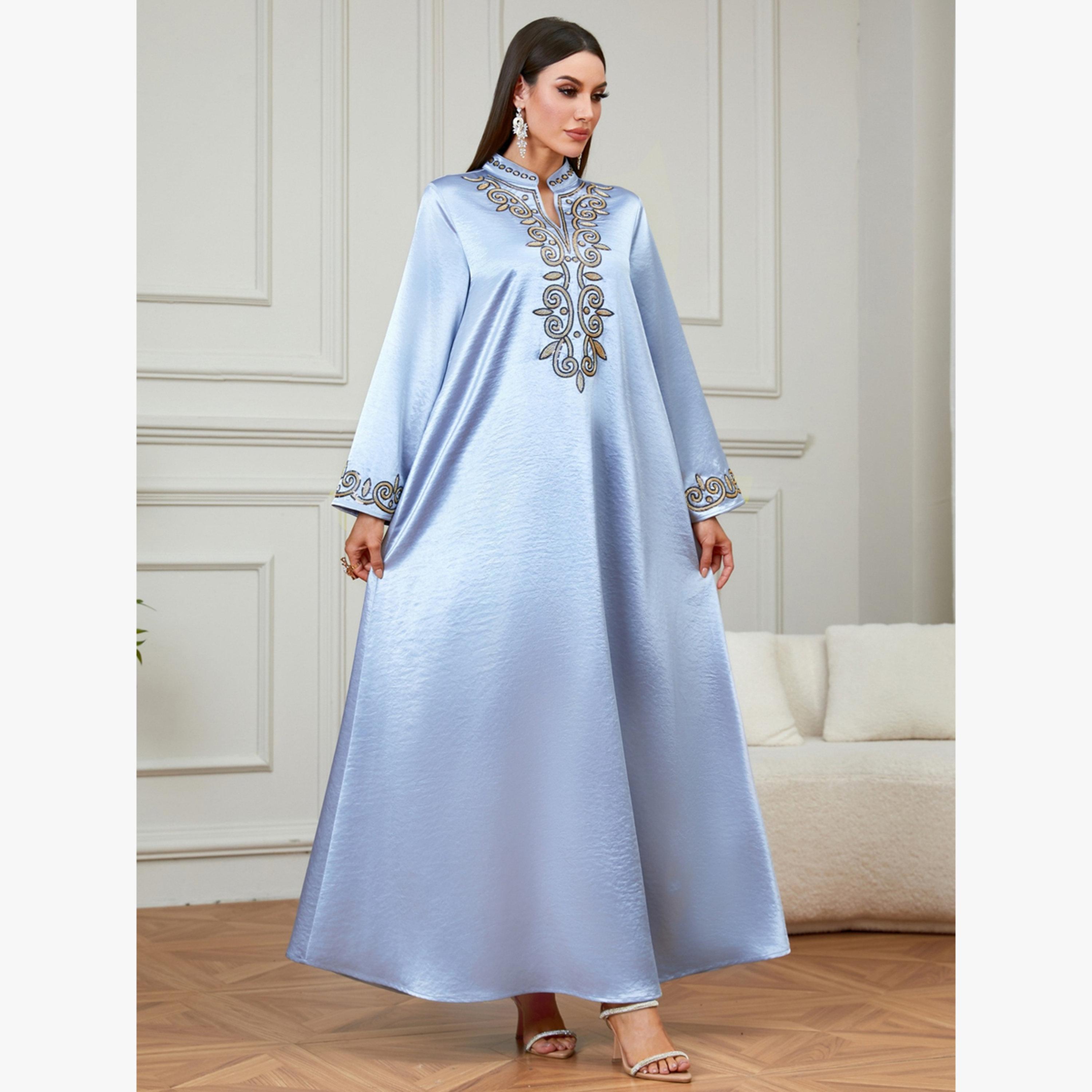Take Two Light Blue Embroidered Jalabiya-women-arabicclothing-jalabiyas-image-2
