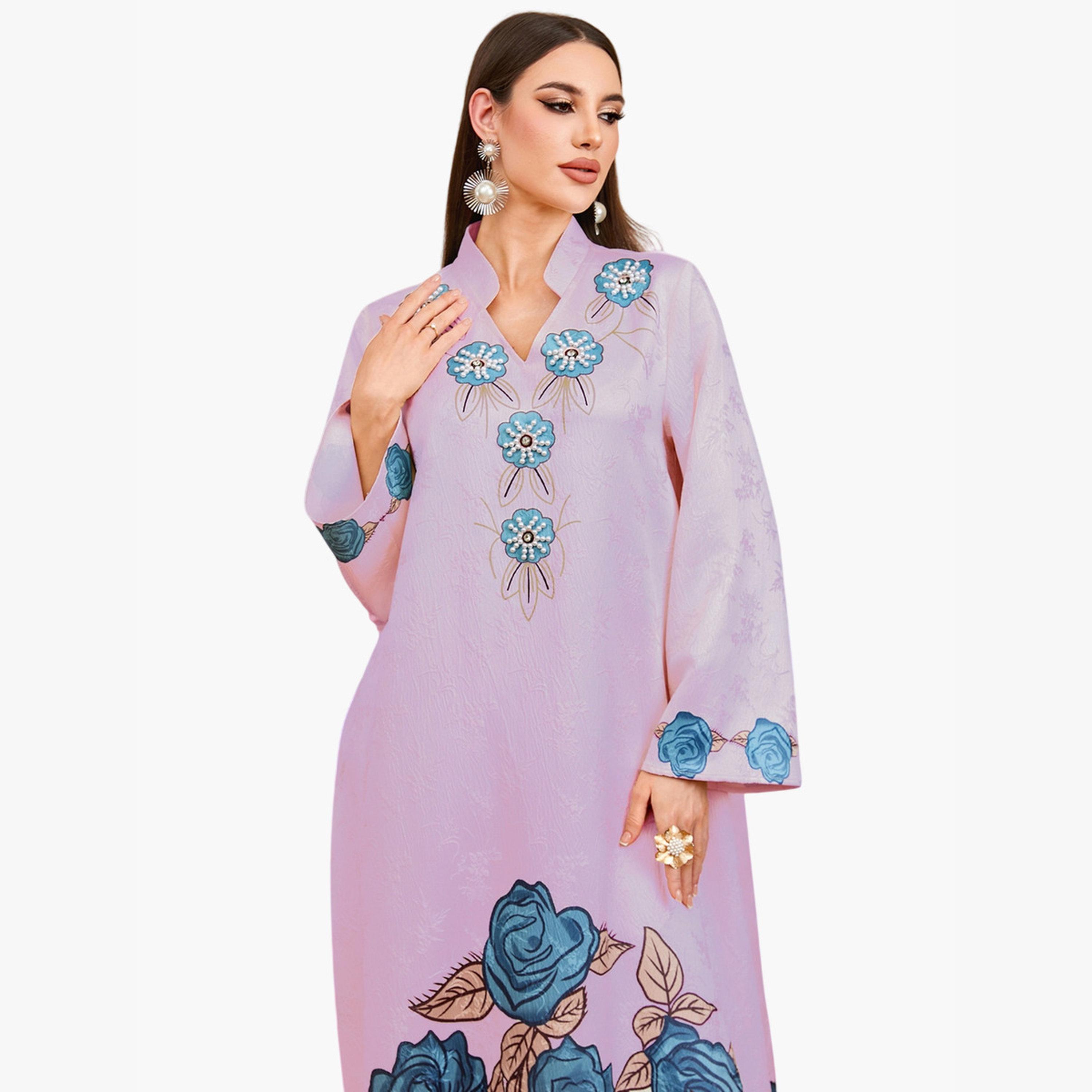 جلابية مزينة بطبعة أزهار-women-arabicclothing-jalabiyas-image-3