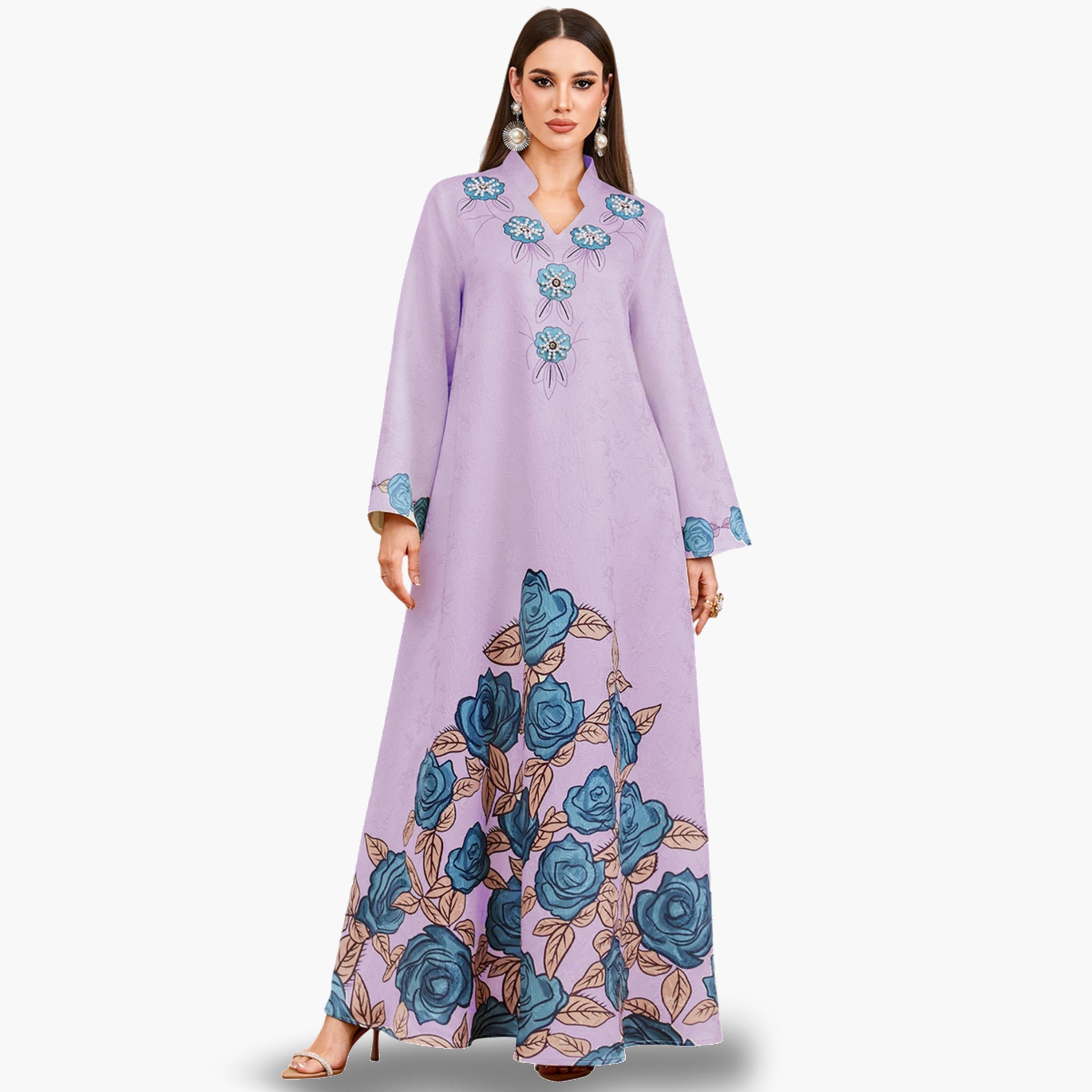 جلابية مزينة بطبعة أزهار-women-arabicclothing-jalabiyas-image-4