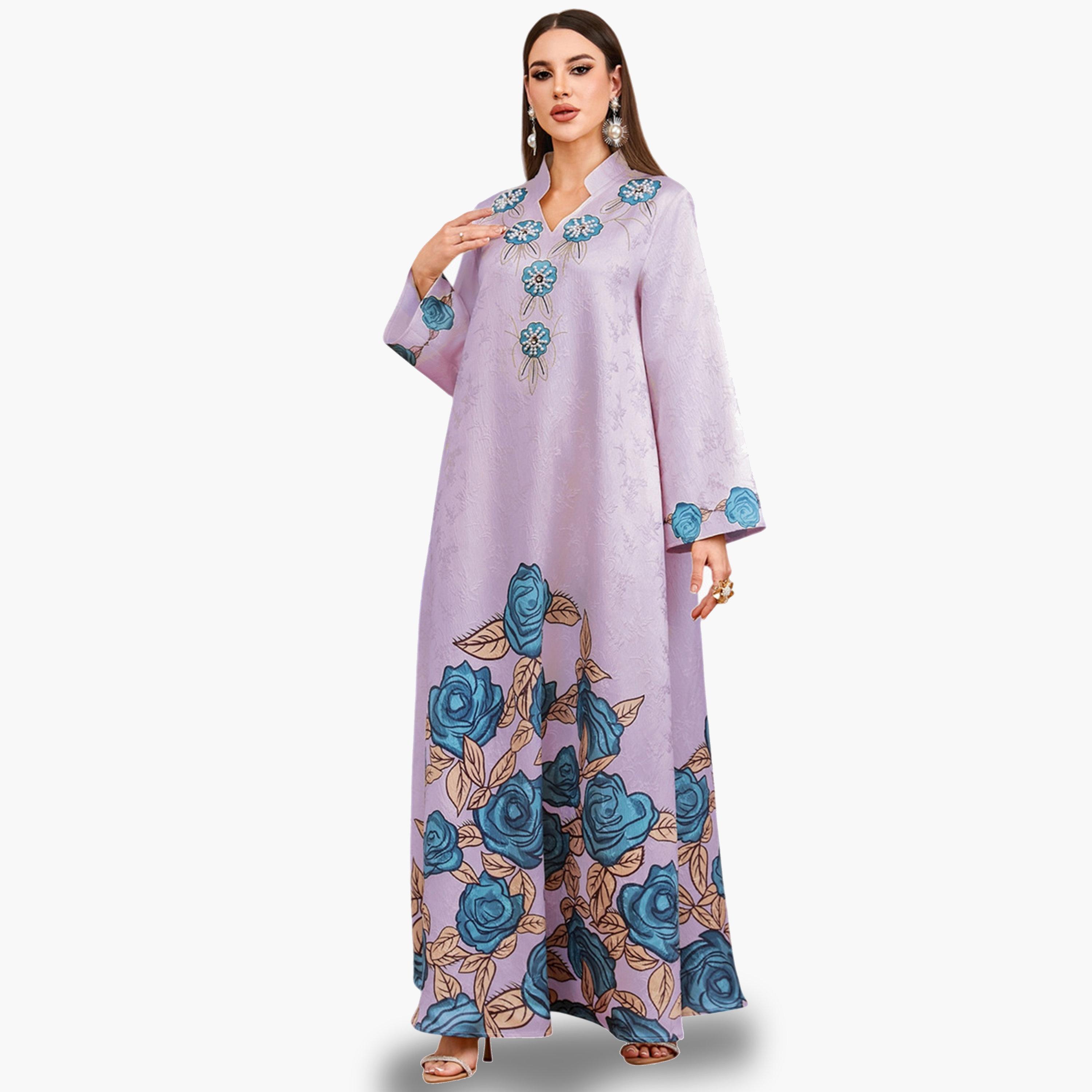 جلابية مزينة بطبعة أزهار-women-arabicclothing-jalabiyas-image-6