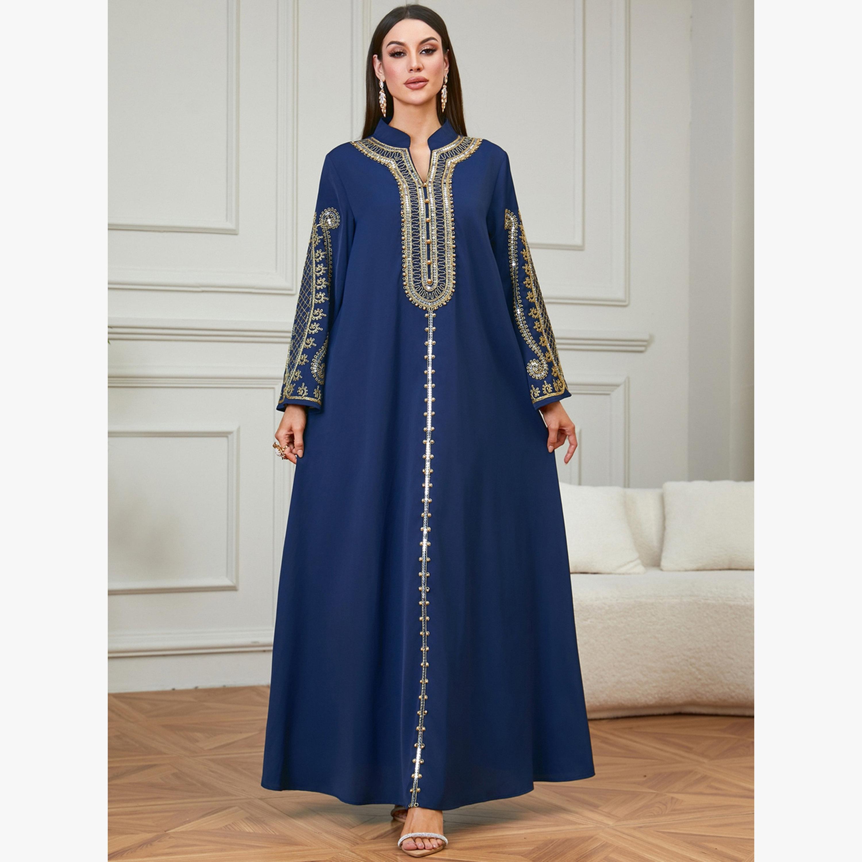 جلابية مطرزة بأكمام طويلة-women-arabicclothing-jalabiyas-image-1
