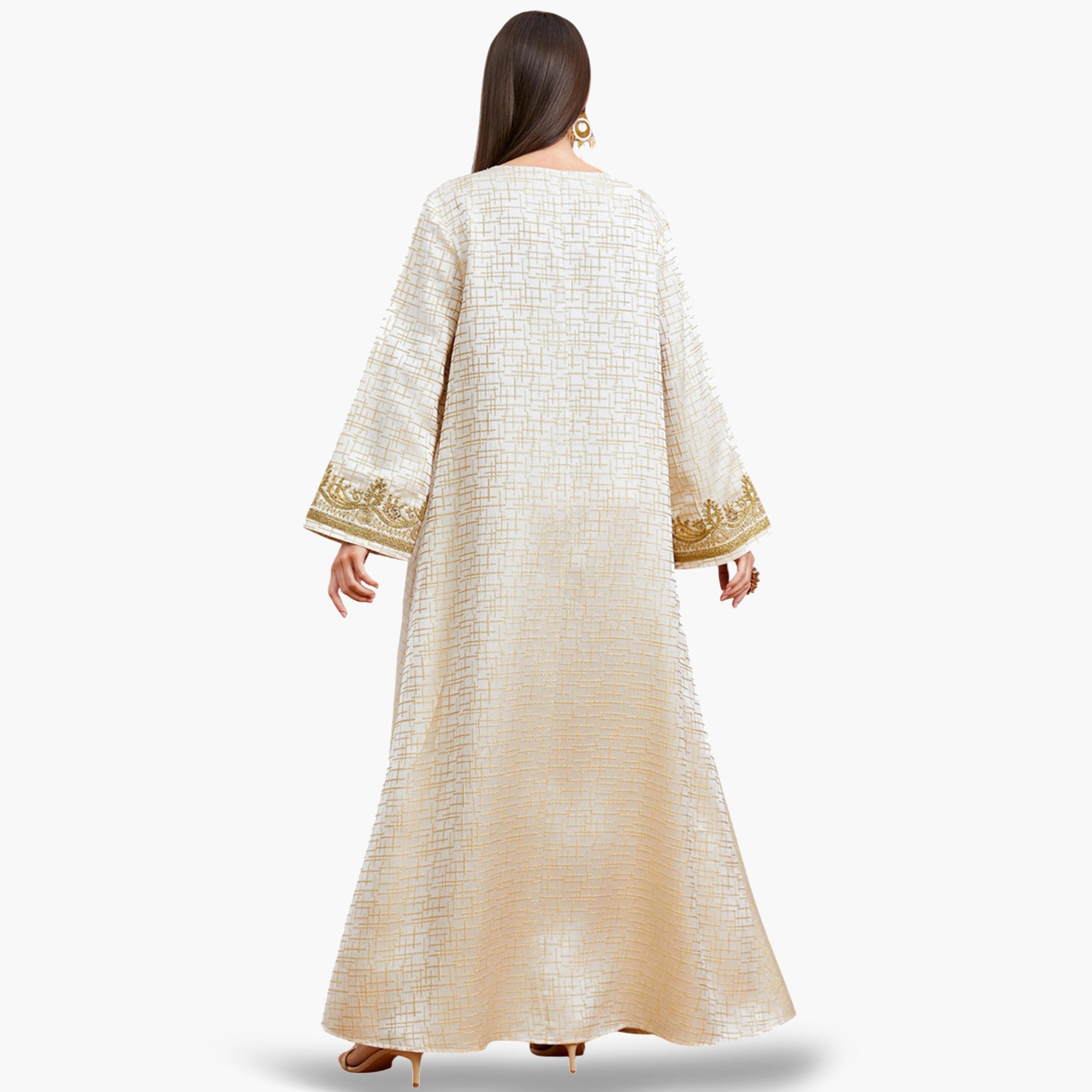 Take Two Beige Embroidered A-Line Jalabiya-women-arabicclothing-jalabiyas-image-3
