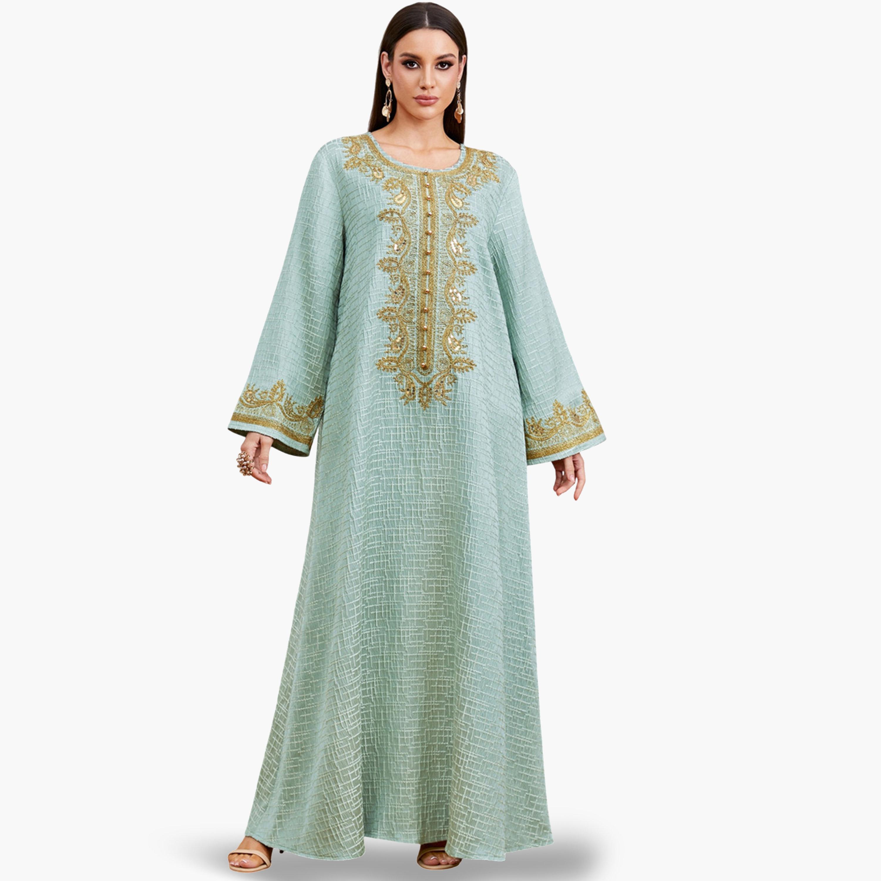 جلابية مطرزة بحافة واسعة-women-arabicclothing-jalabiyas-image-1