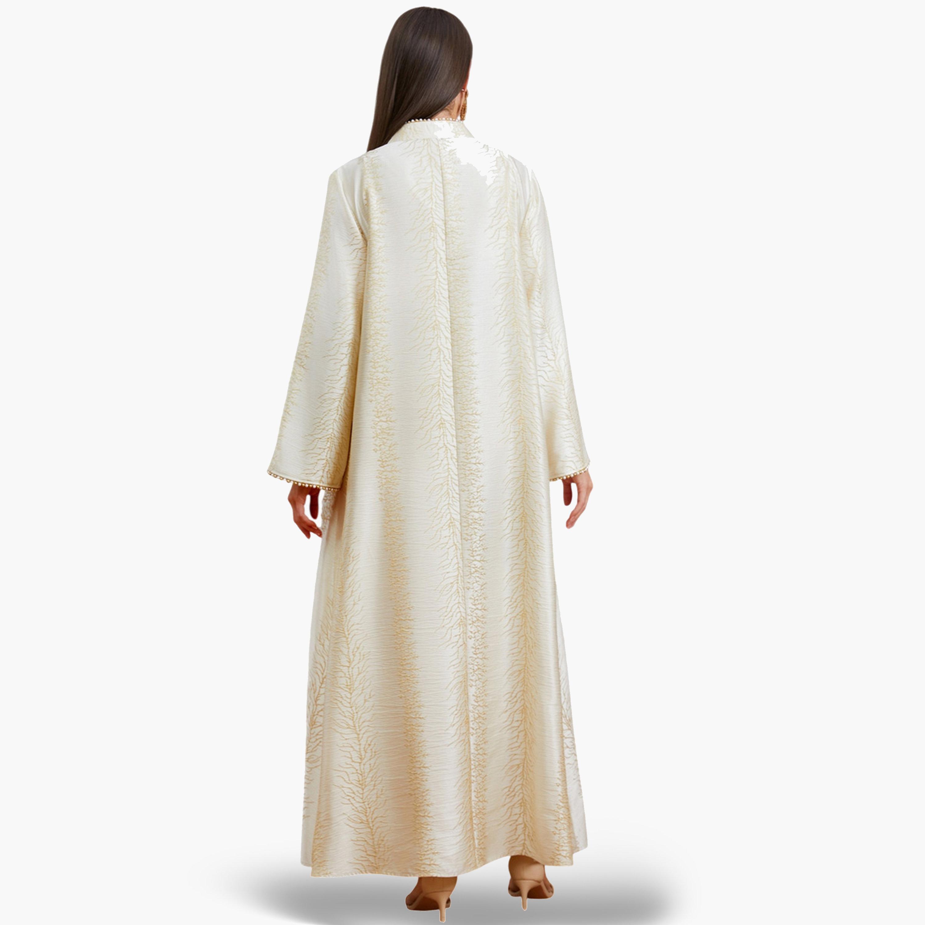جلابية بارزة الملمس بتفاصيل شرابات وحافة واسعة-women-arabicclothing-jalabiyas-image-5