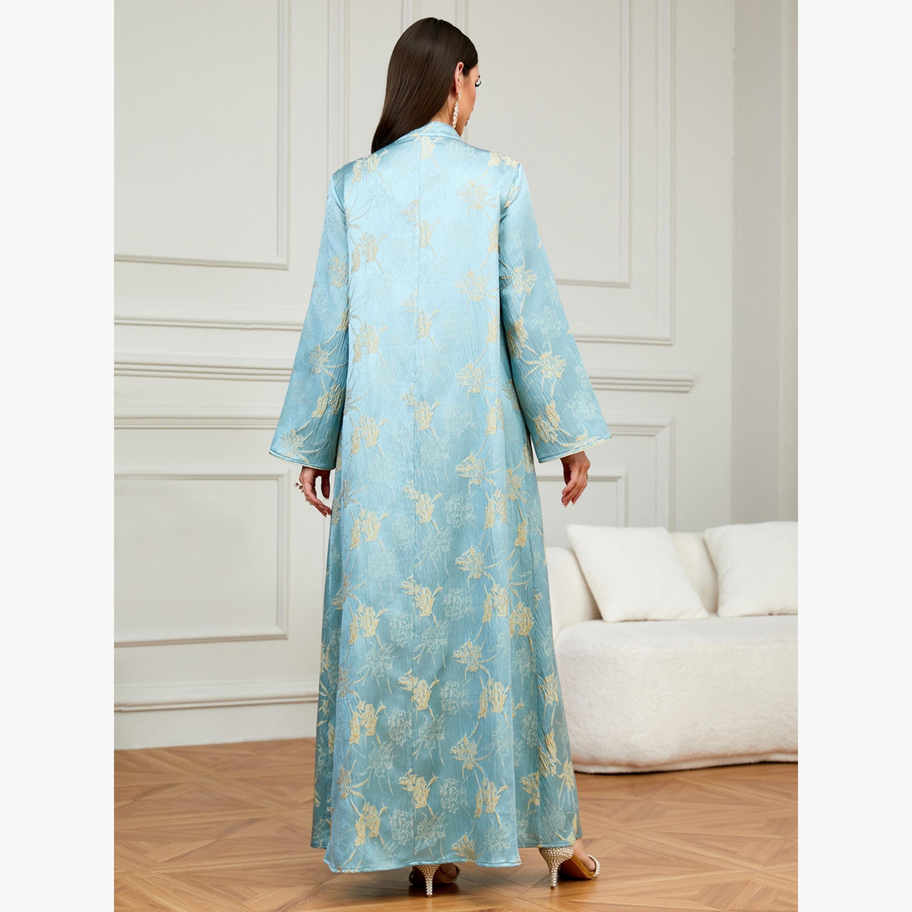 Take Two Light Blue Embroidered A-Line Jalabiya-women-arabicclothing-jalabiyas-image-4
