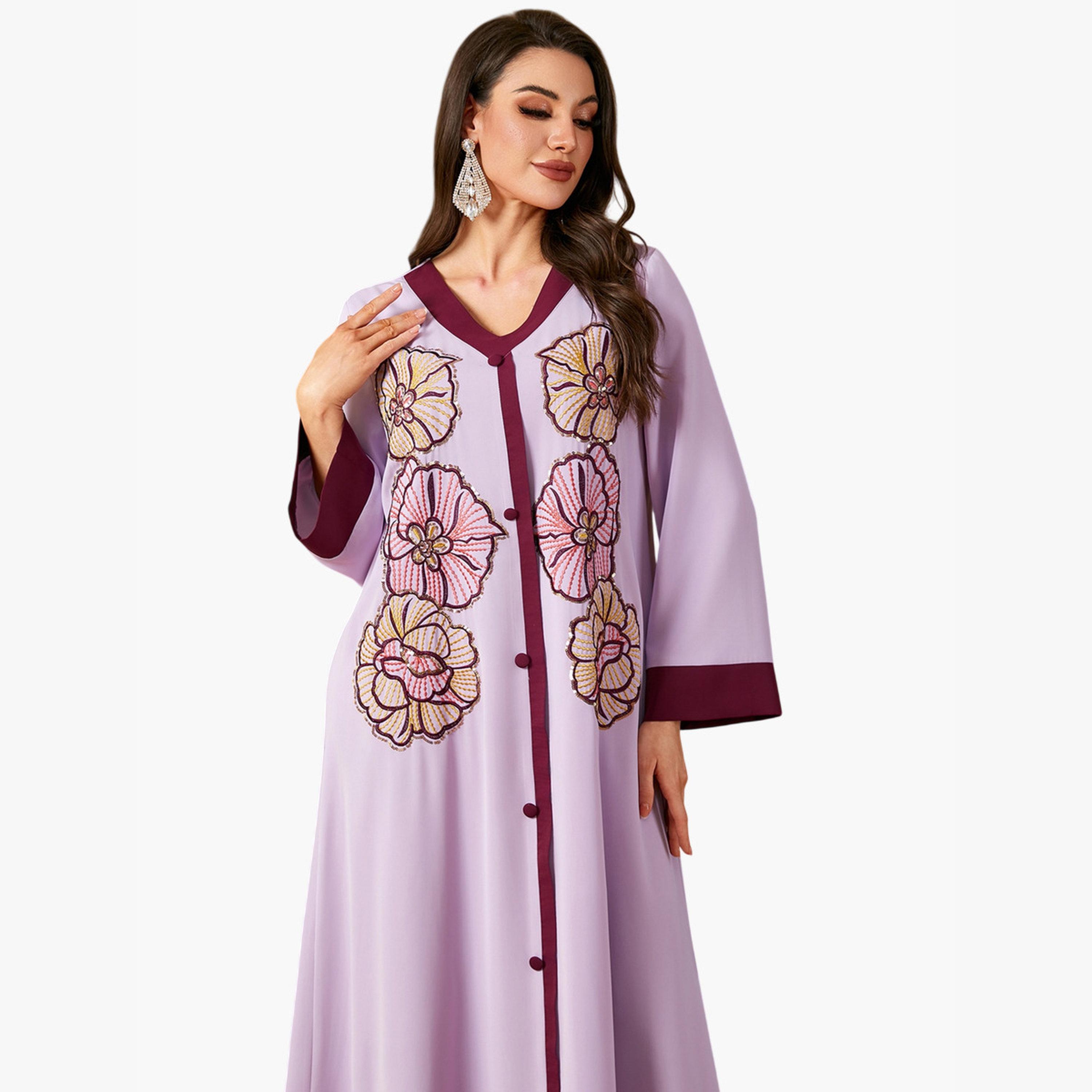 Take Two Purple Embroidered A-Line Jalabiya-women-arabicclothing-jalabiyas-image-5