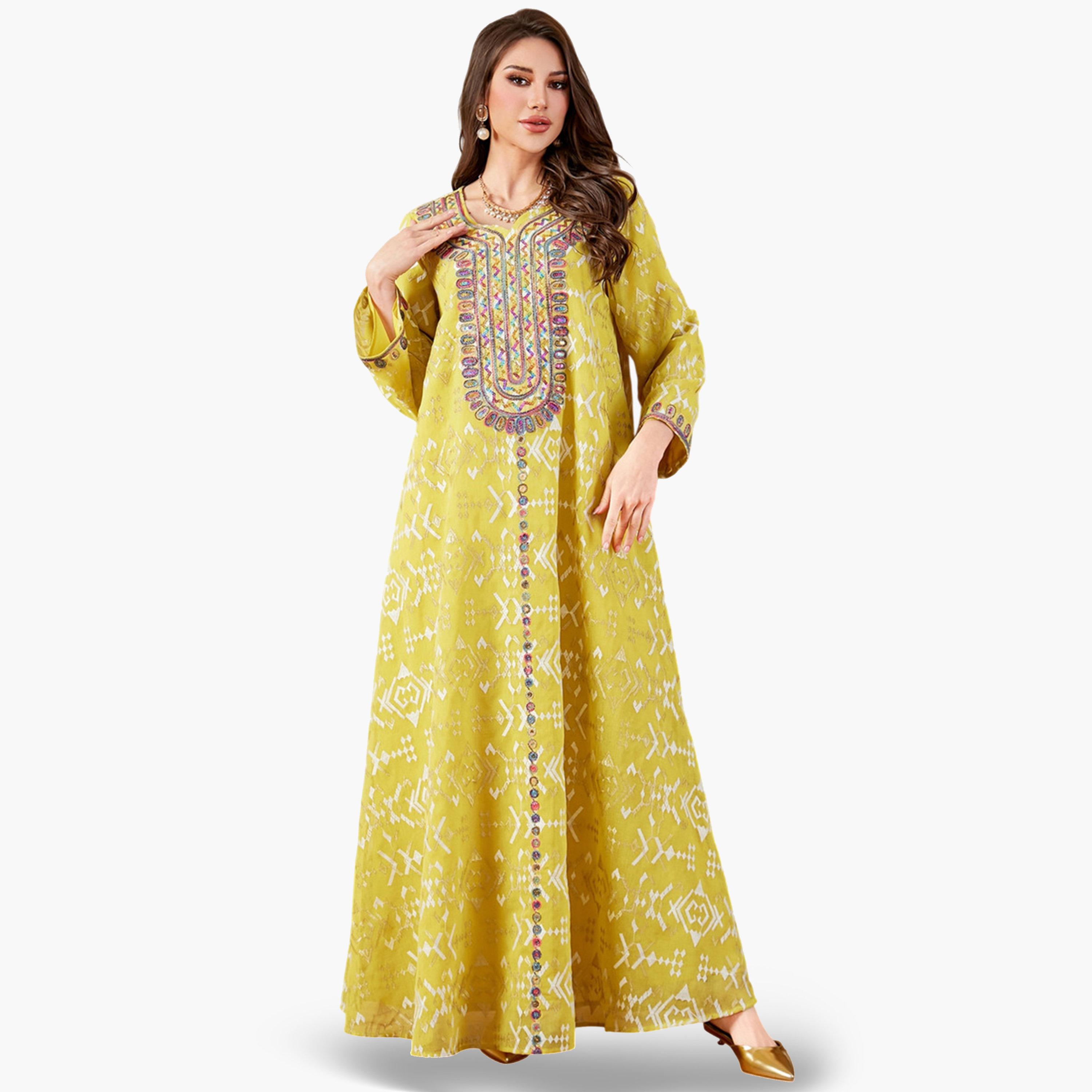 جلابية مطرزة بحافة واسعة-women-arabicclothing-jalabiyas-image-1