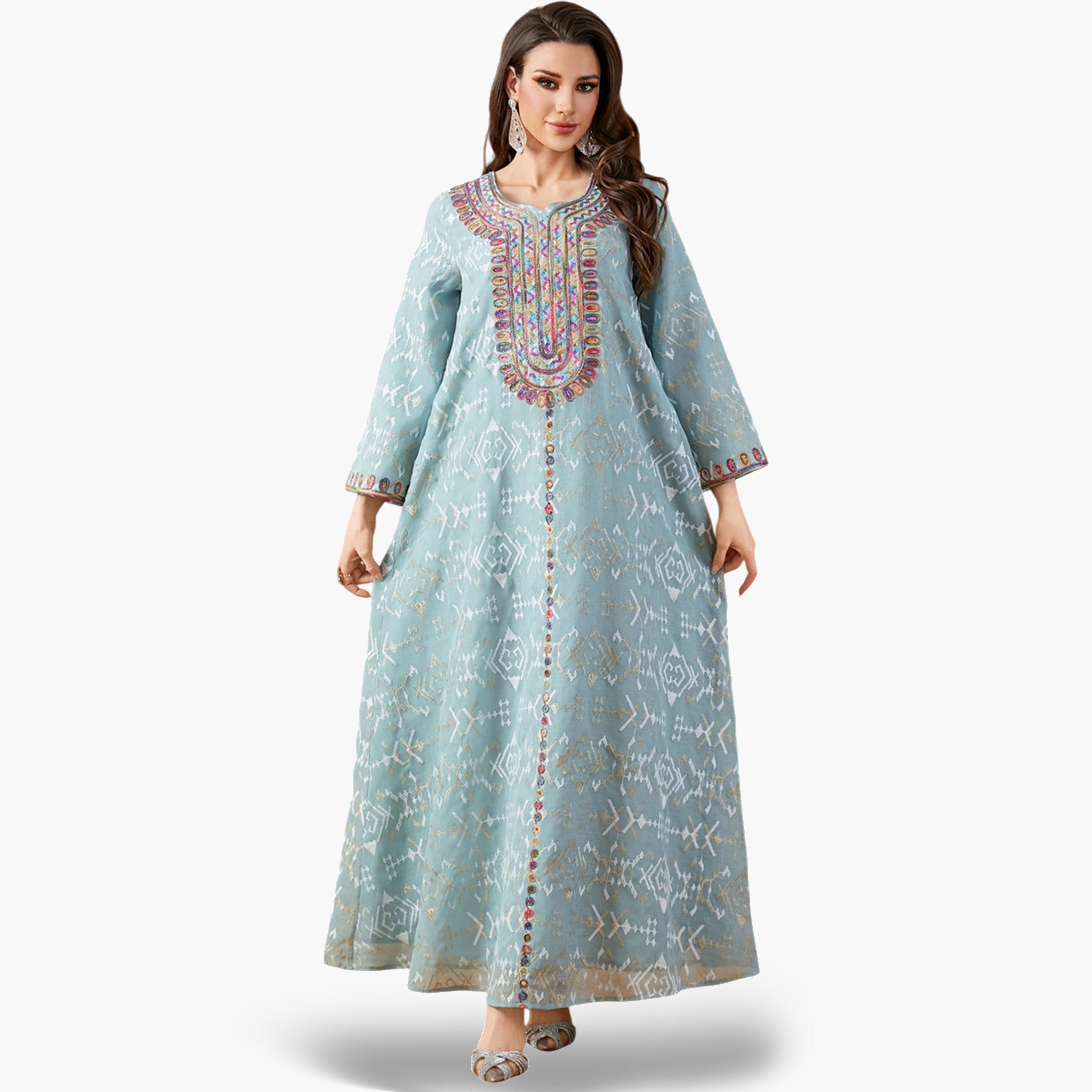 جلابية مطرزة بحافة واسعة-women-arabicclothing-jalabiyas-image-1