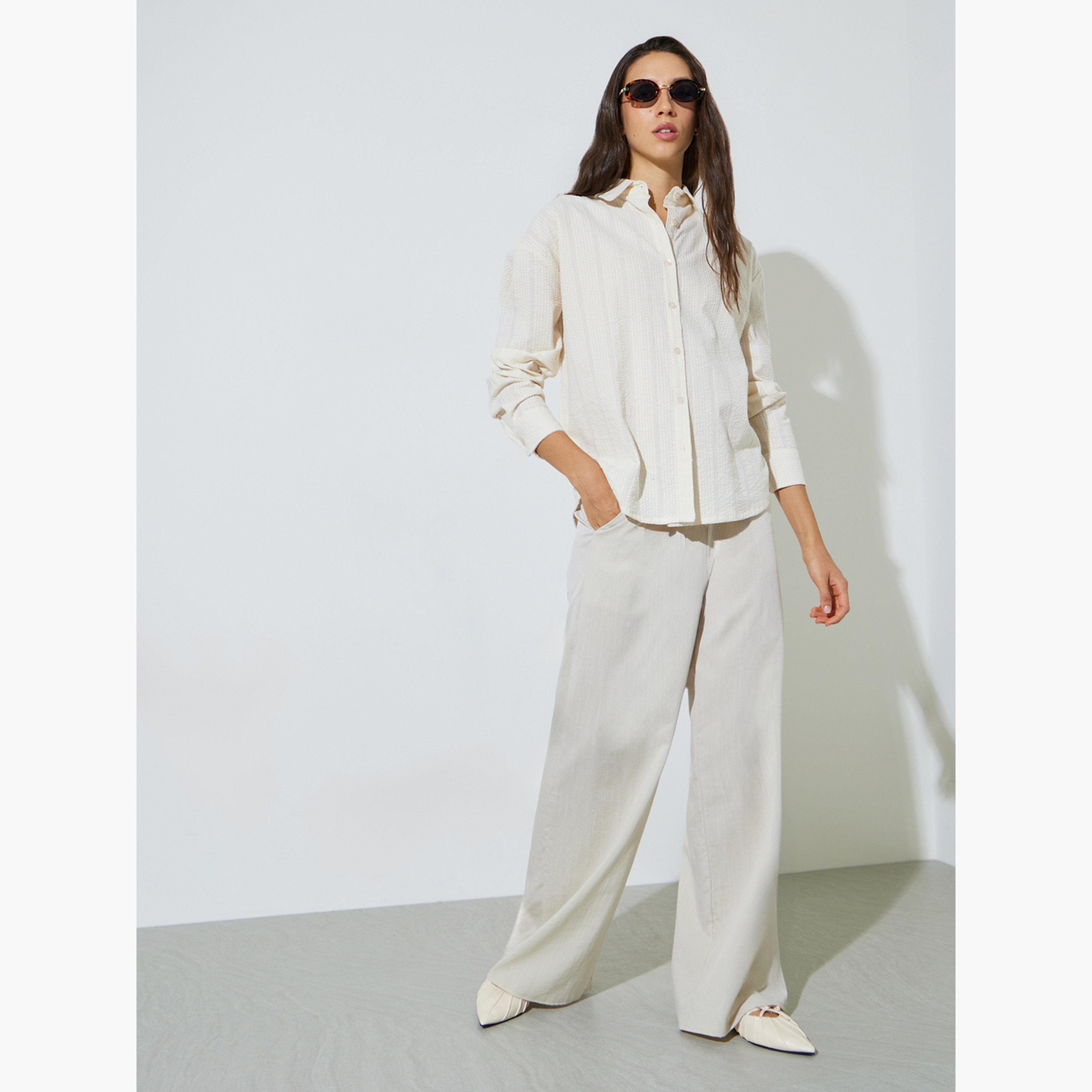 بلوزة واسعة بتفاصيل بارزة الملمس-women-clothing-shirtsandblouses-shirts-image-2