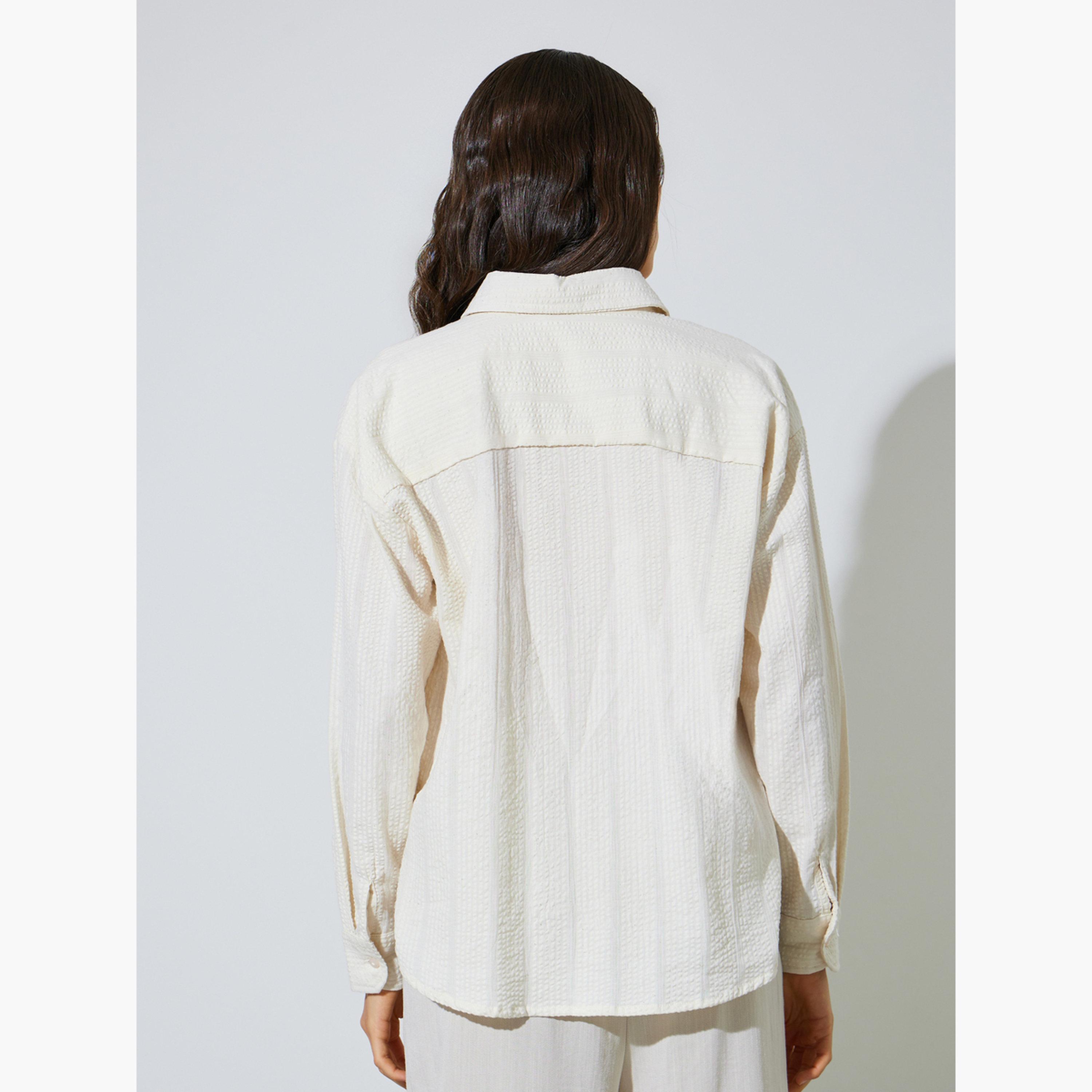 بلوزة واسعة بتفاصيل بارزة الملمس-women-clothing-shirtsandblouses-shirts-image-5