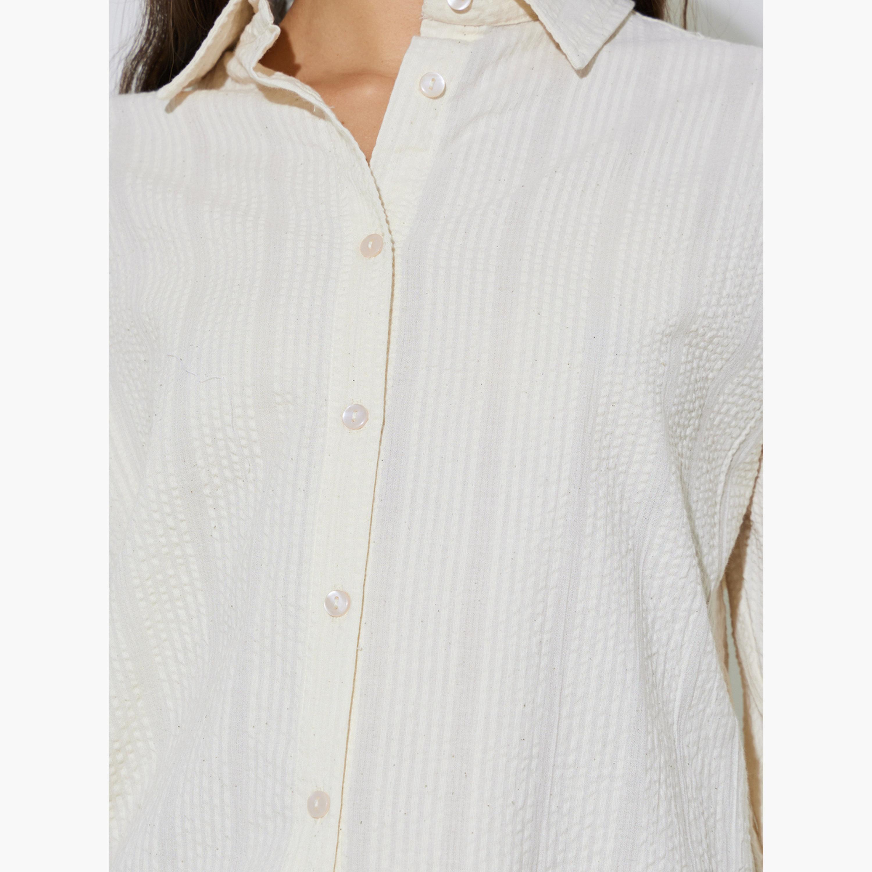 بلوزة واسعة بتفاصيل بارزة الملمس-women-clothing-shirtsandblouses-shirts-image-6