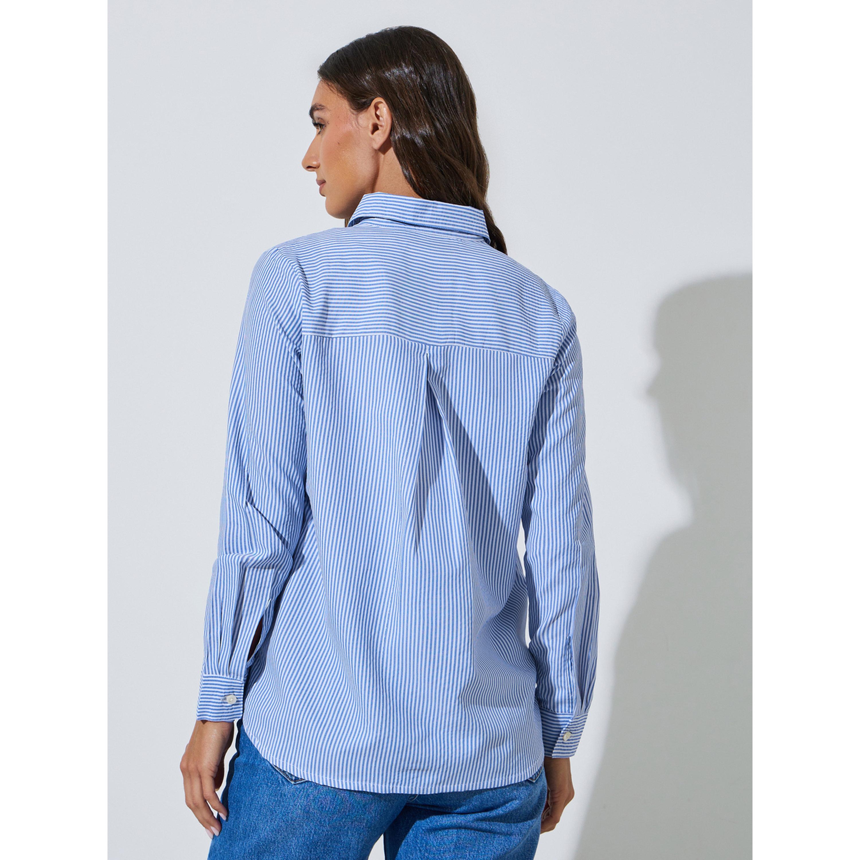 بلوزة قطن مخططة بتفاصيل مُطرّزة-women-clothing-shirtsandblouses-shirts-image-4