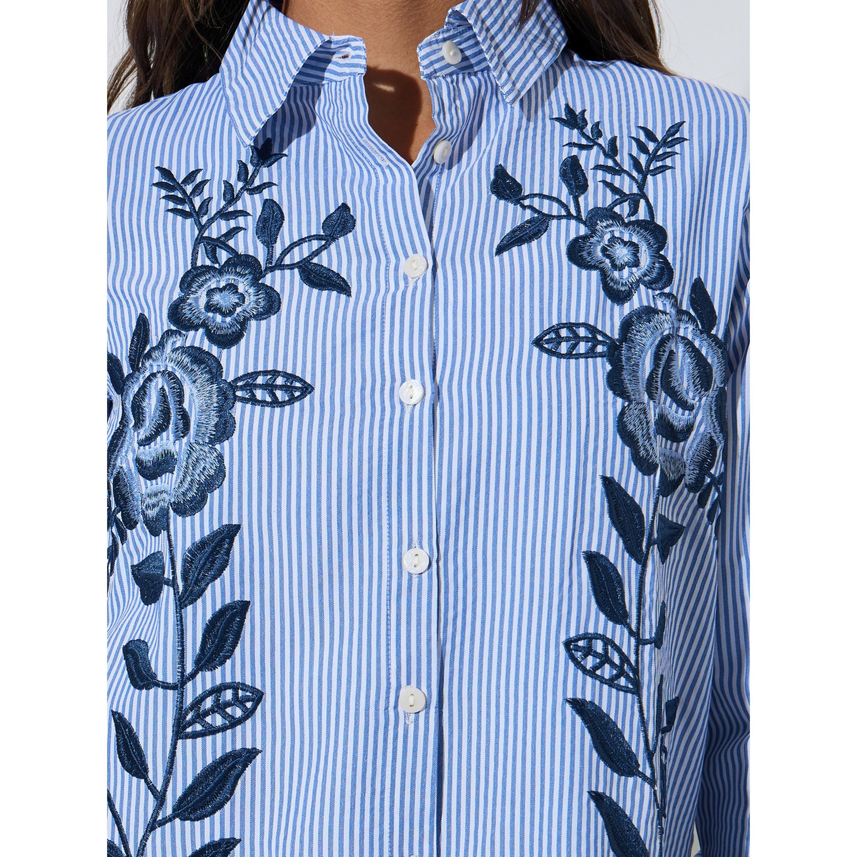 بلوزة قطن مخططة بتفاصيل مُطرّزة-women-clothing-shirtsandblouses-shirts-image-5