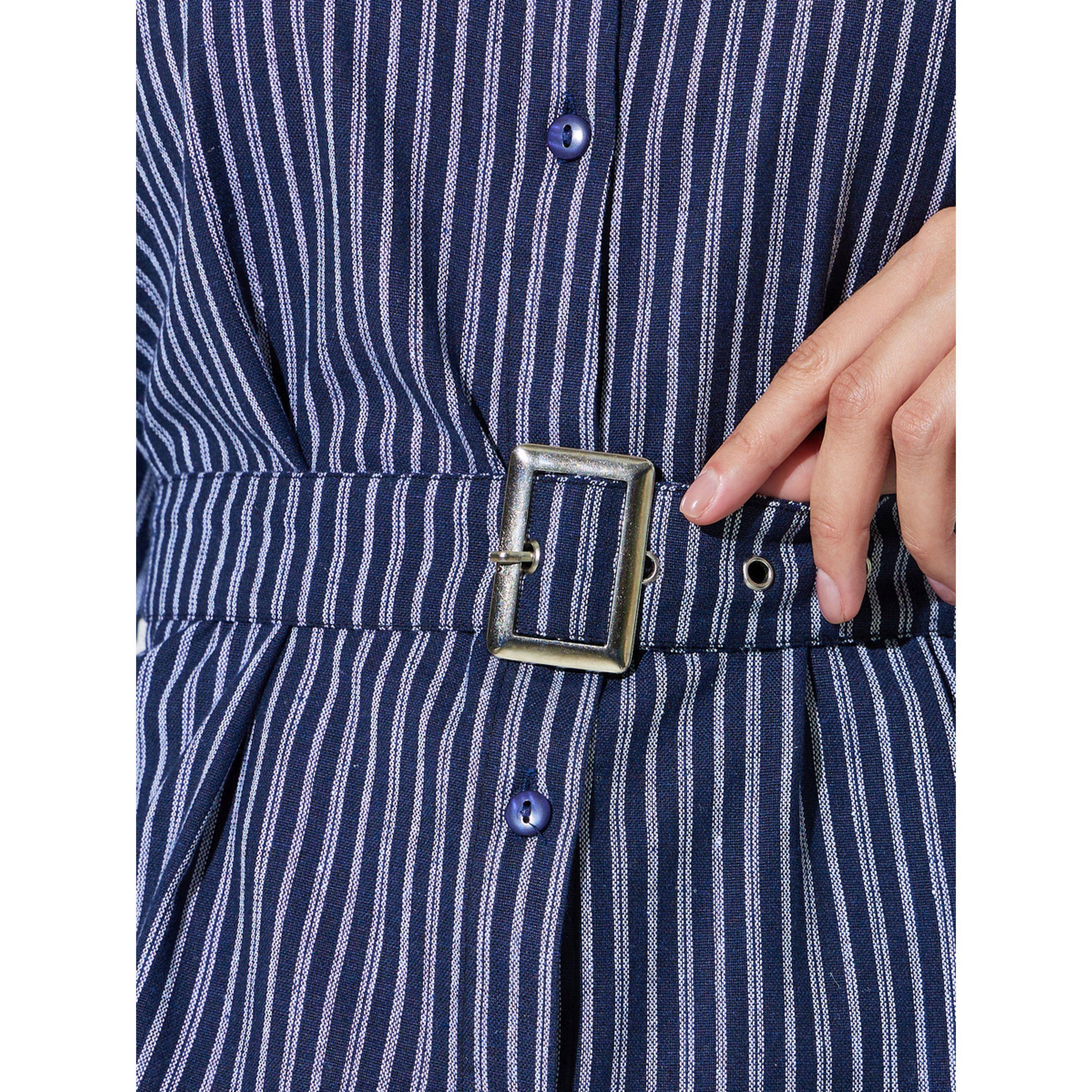 Styli Blue Striped Long Sleeves Belted Shirt-women-clothing-shirtsandblouses-shirts-image-4