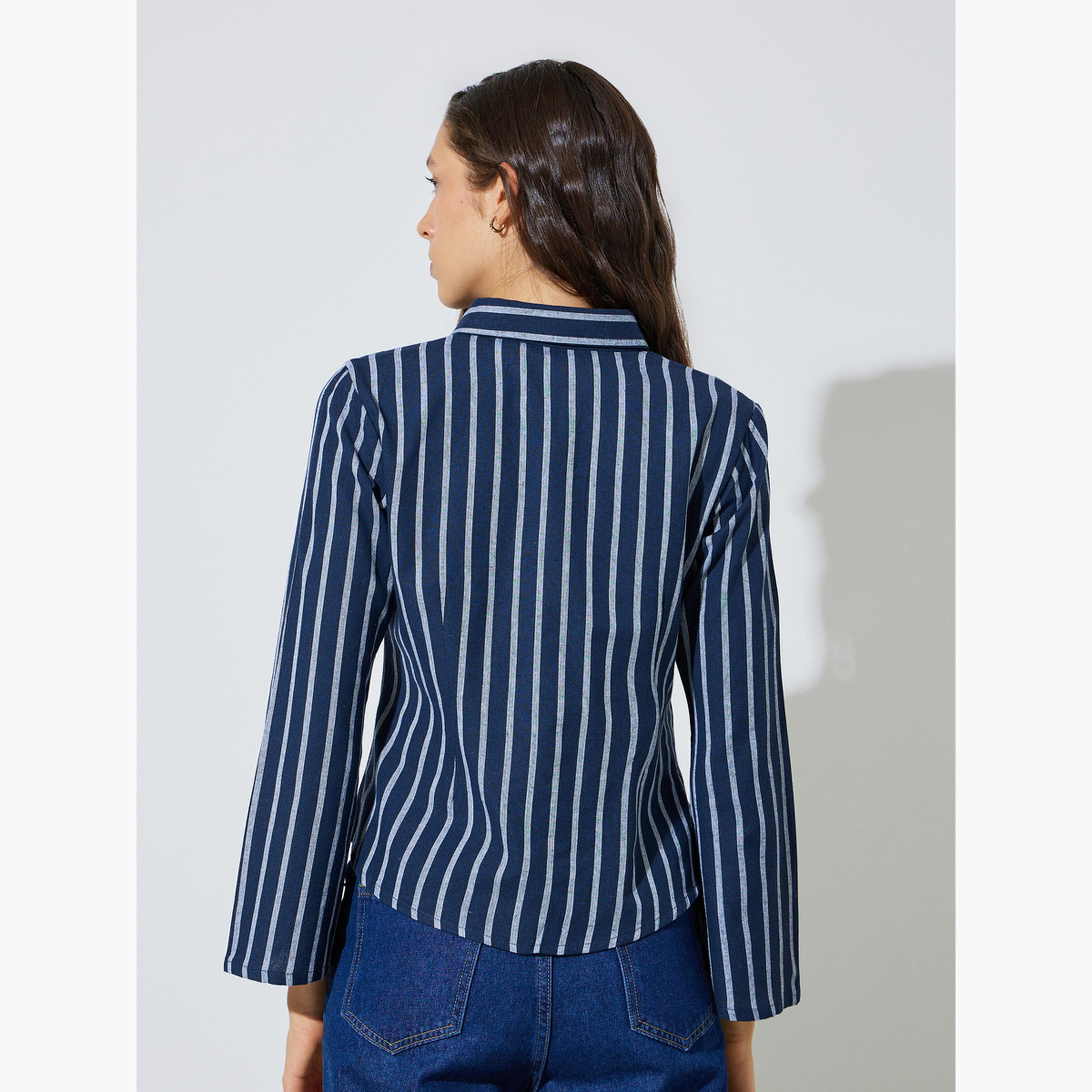 بلوزة بأكمام واسعة ومخططة-women-clothing-shirtsandblouses-shirts-image-3